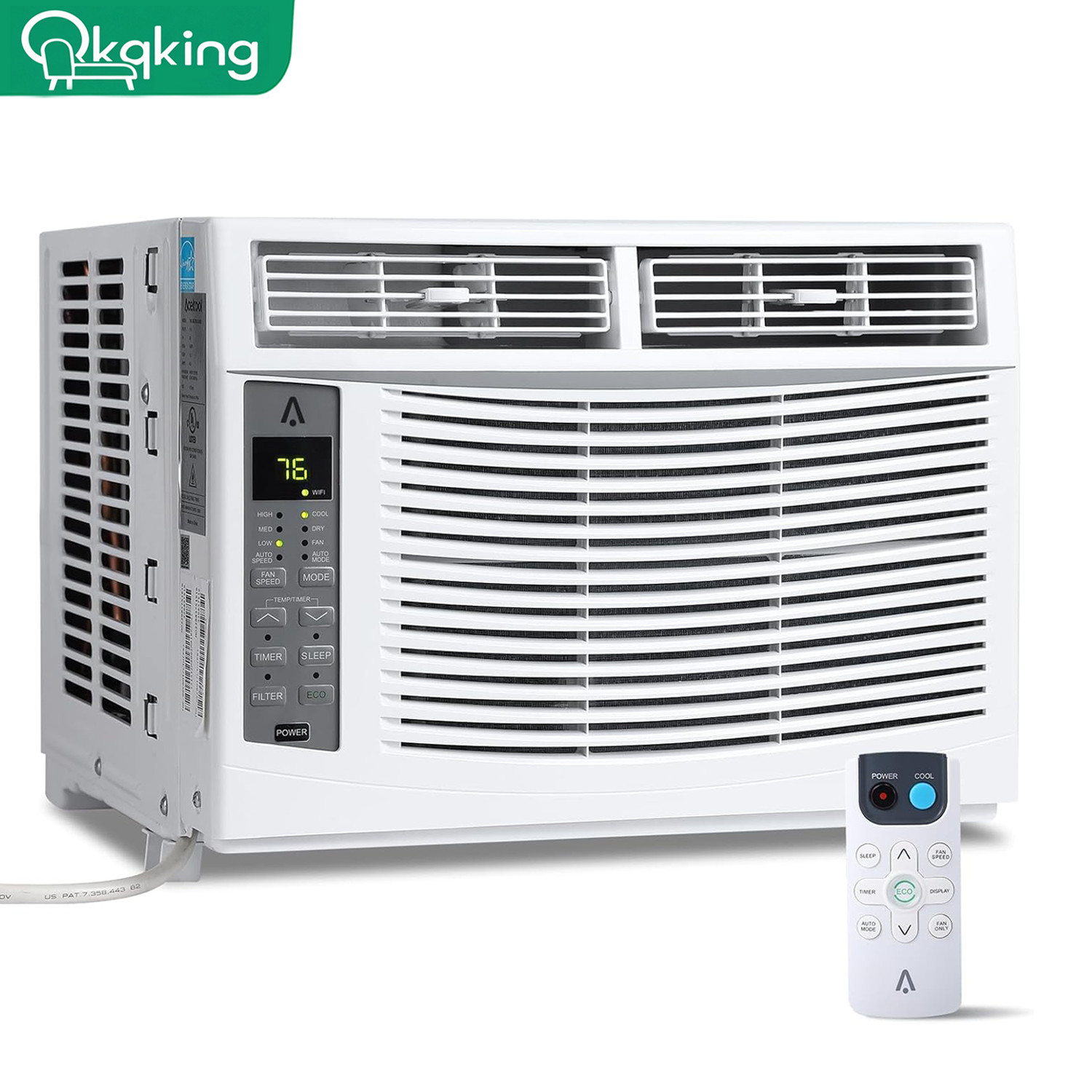 6000 BTU Window Air Conditioner AC Fan Dehumidifie Remote Fast Cooling 250 Sq.Ft