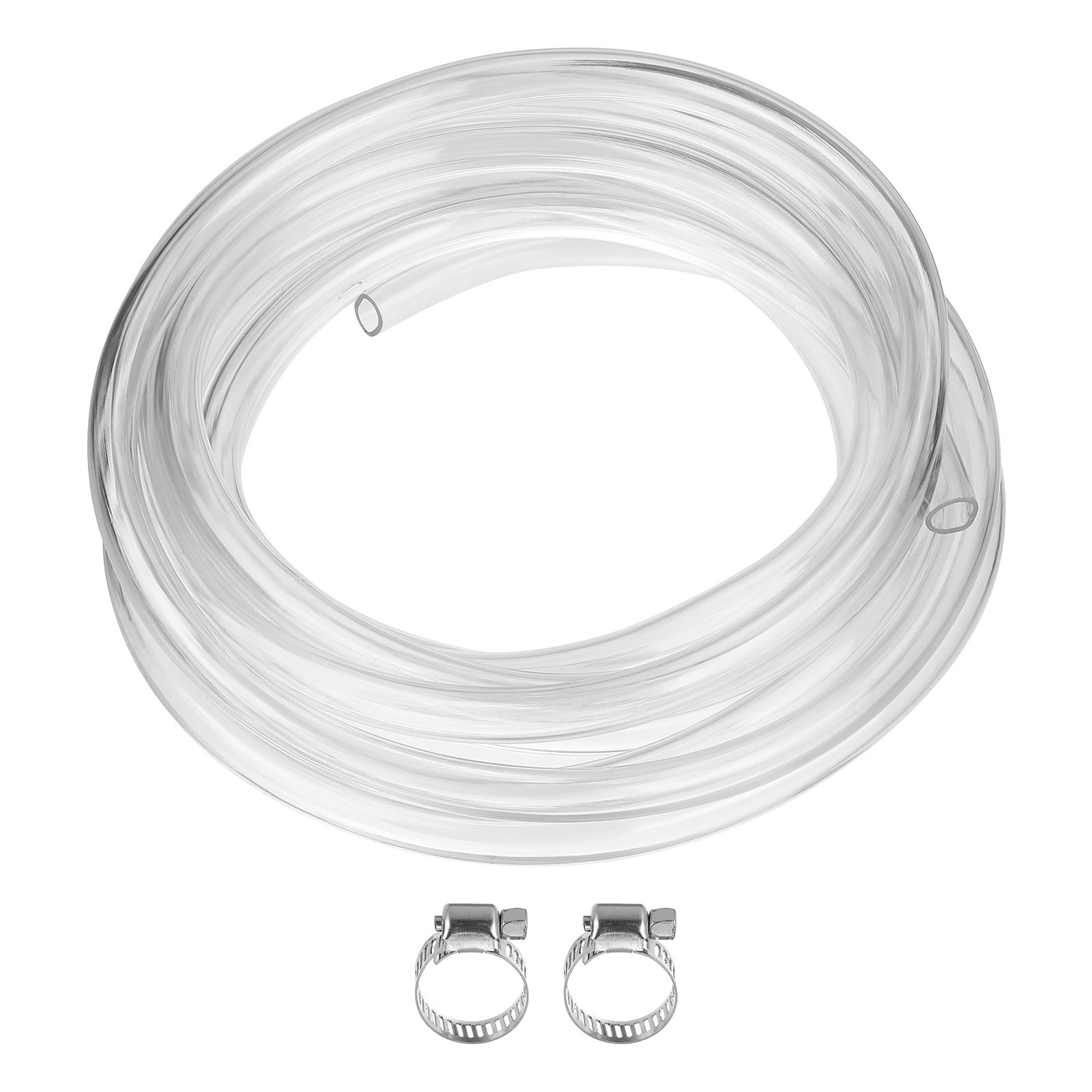 3/8&Prime; ID x 33/64&Prime; OD x 26 Ft Length Clear Vinyl Tubing with 2 Clamps
