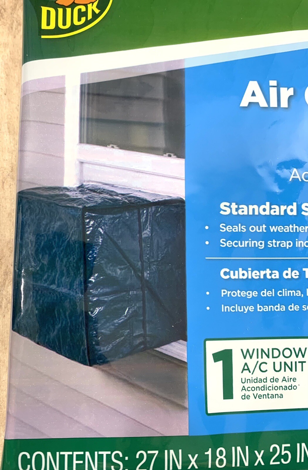 DUCK Air Conditioner Cover Standard Size Window / Reusable 27 IN x 18 IN x 25 IN