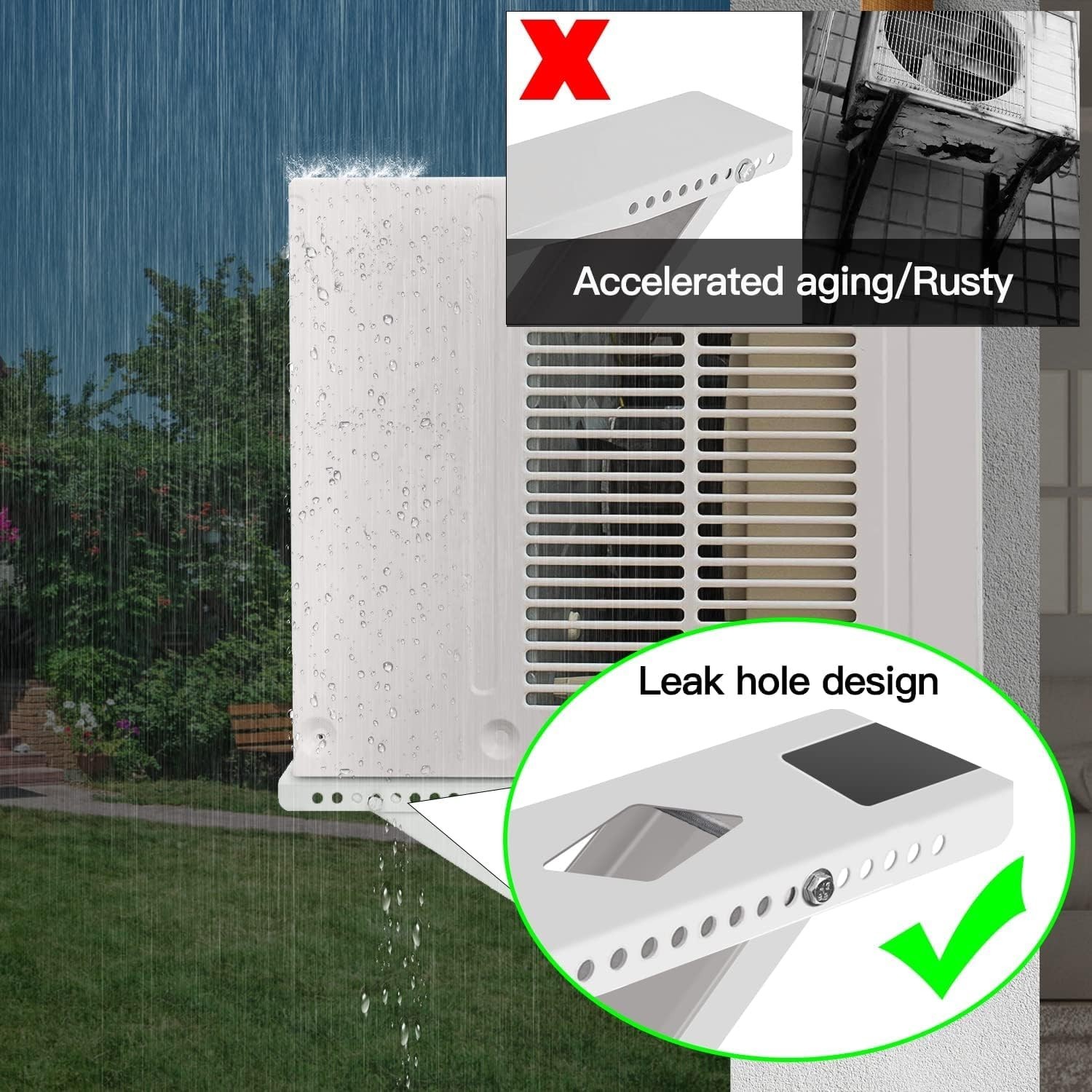 Window AC Support Brackets with Bubble Level, Heavy-Duty Design, 9000-22000 BTU
