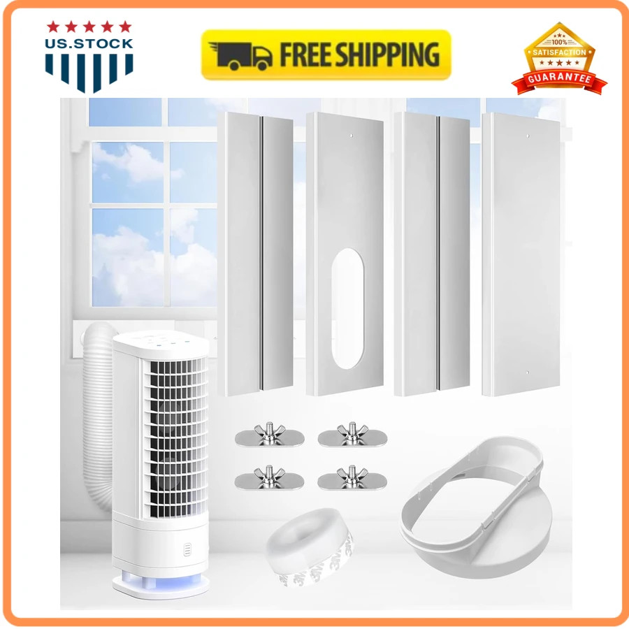 Portable AC Window Vent Kit Adjustable Sliding Window Seal 17 to 60 Inch