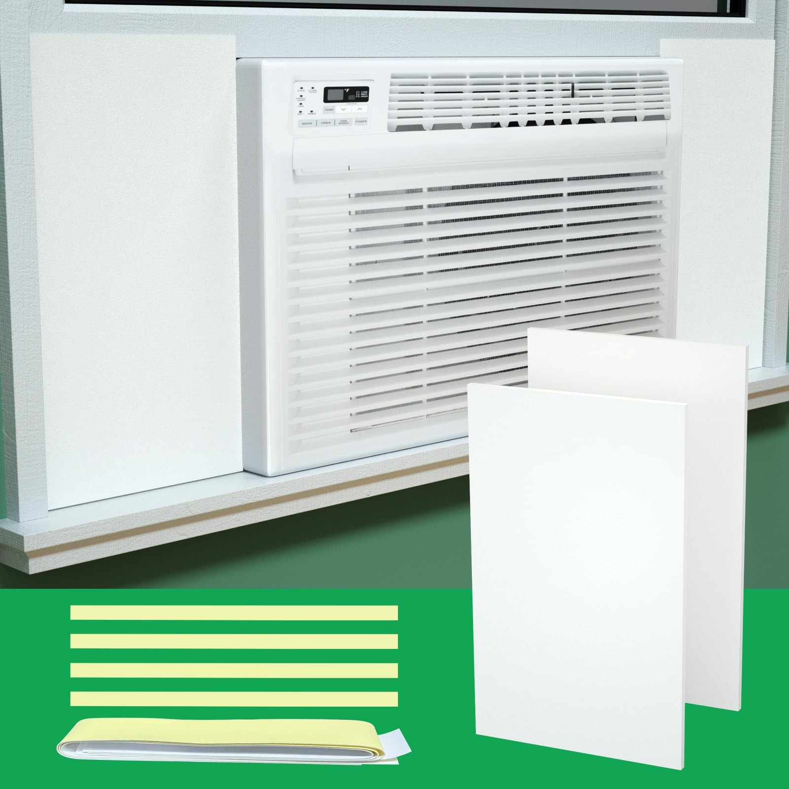 Window AC EVA Foam Panel 2pcs 17&Prime;x10&Prime;