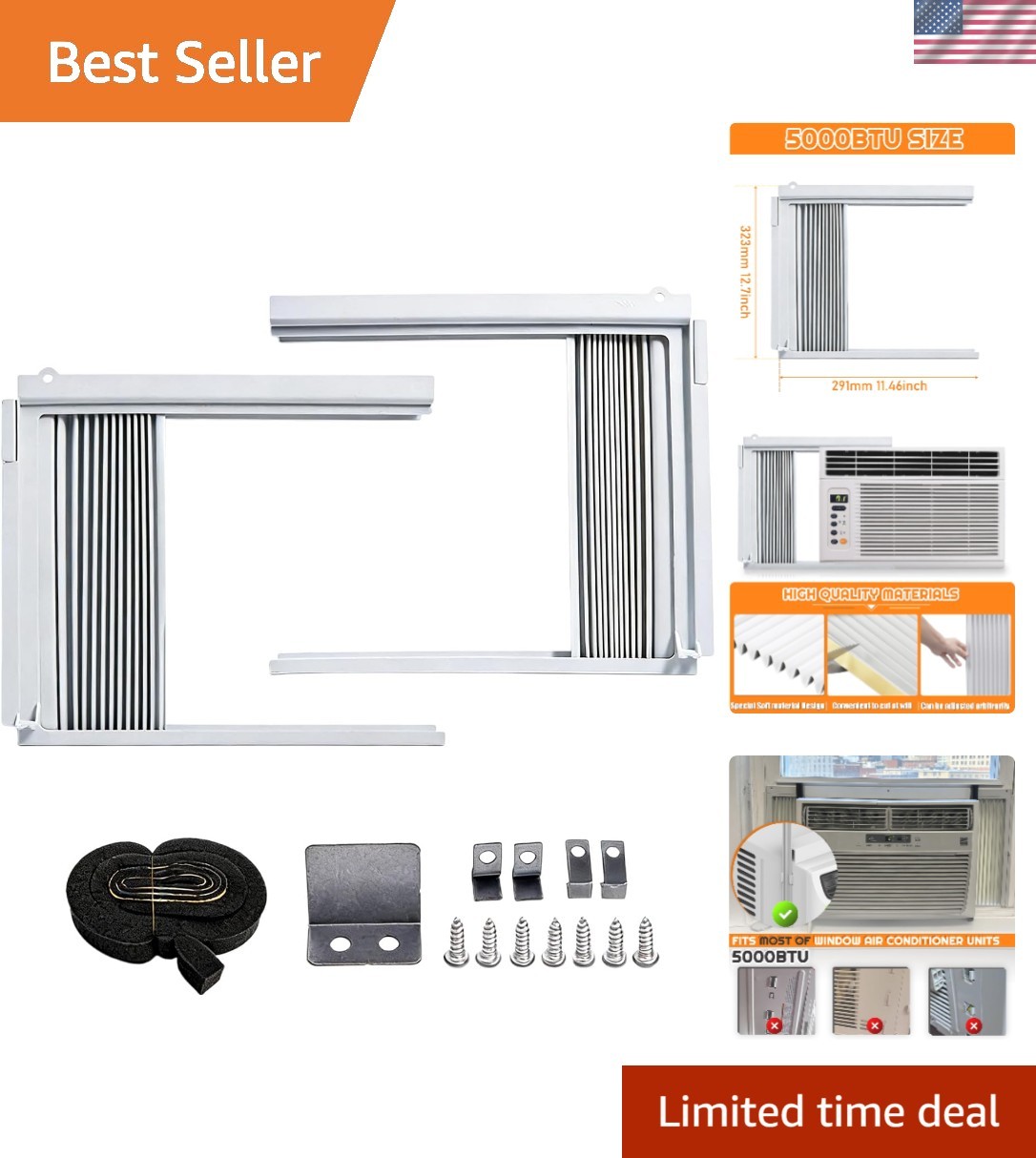 Window Air Conditioner Side Panel Frame Kit Compatible With 5000 Btu Units