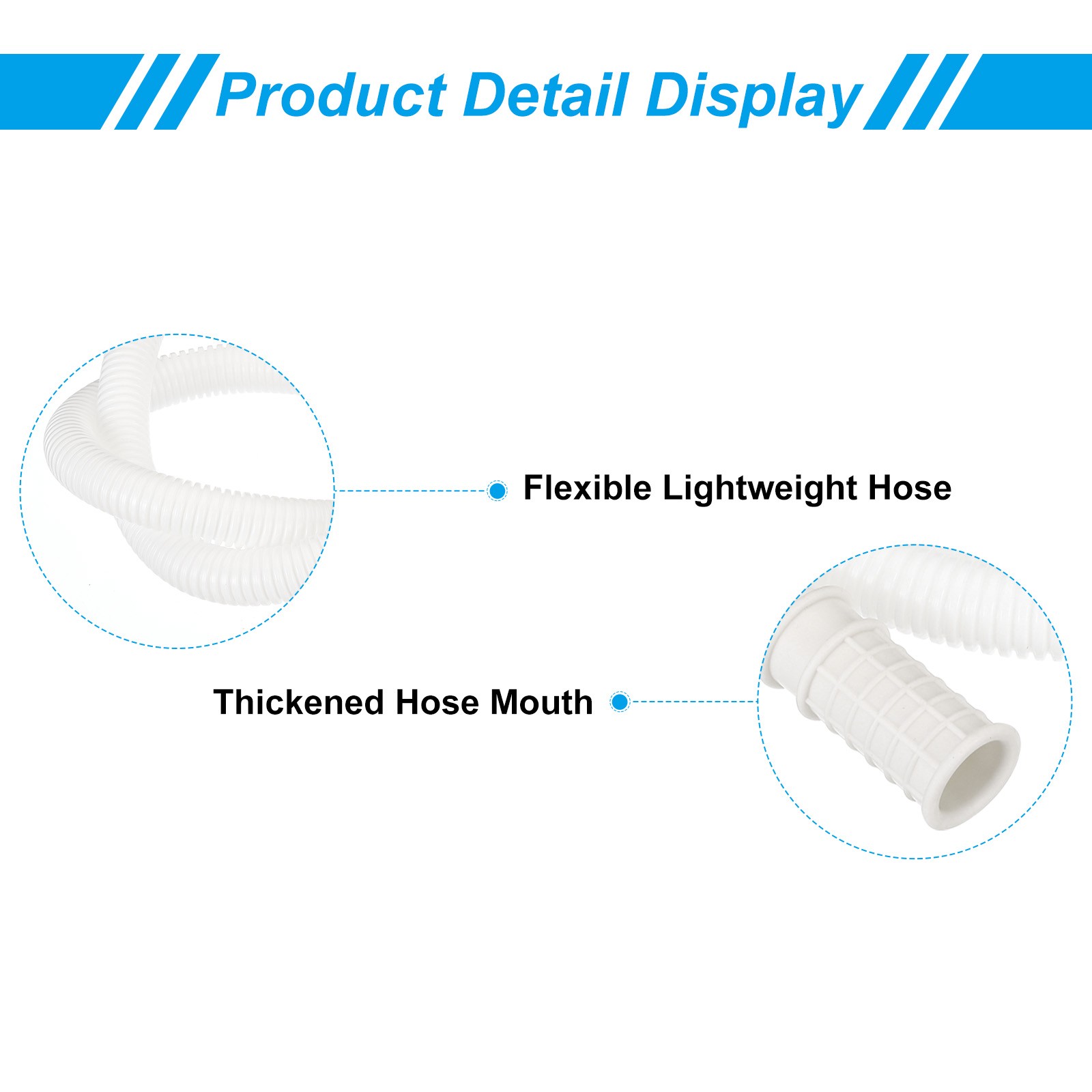 4.9ft Air Conditioner Drain Hose Kit, Hose with Clamp Connector 9, White