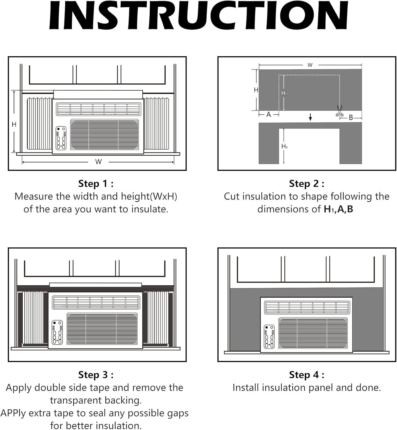 Universal Foam Insulation Panels for 5000-12000 BTU Window AC Units – Easy Fit