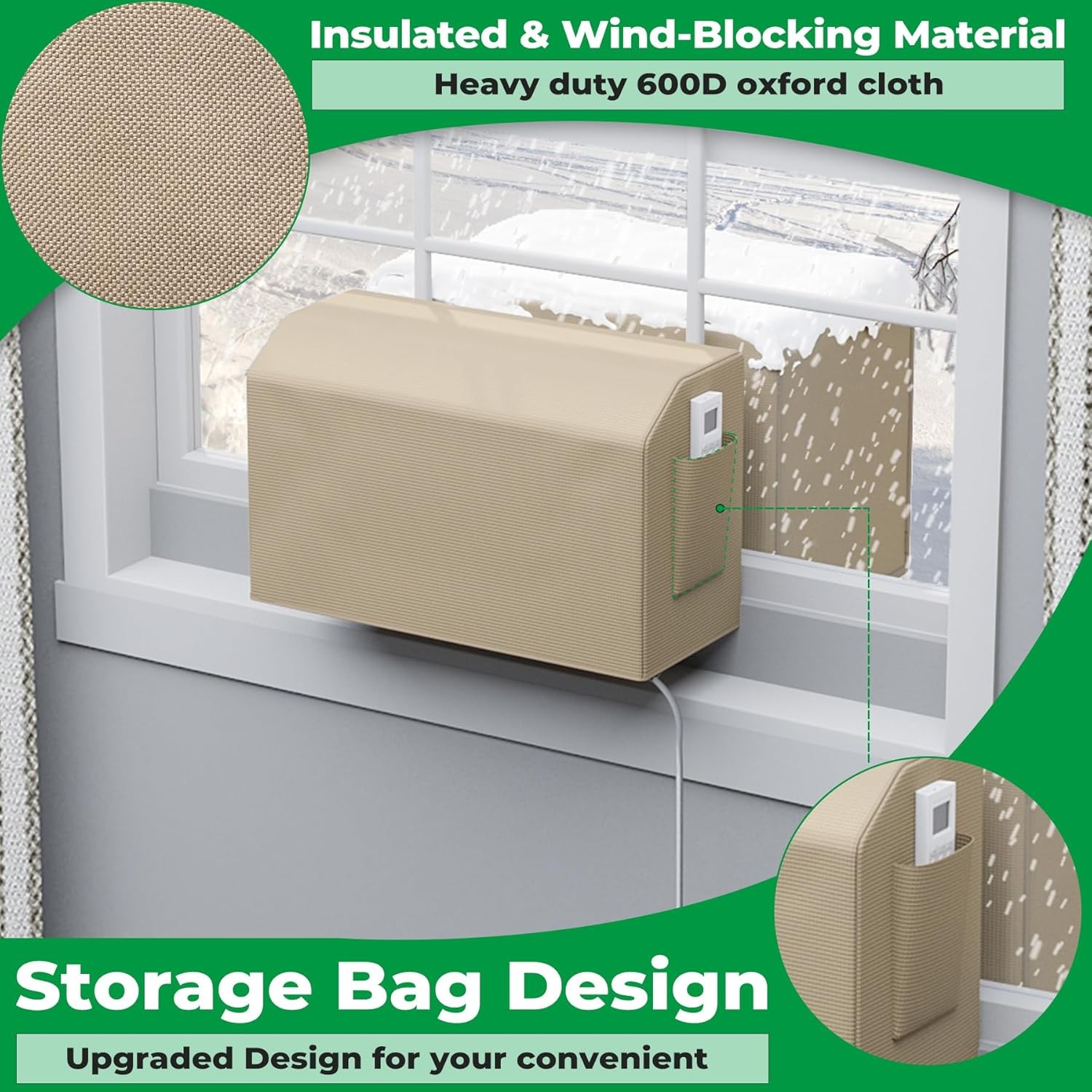 2 Pcs Window Air Conditioner Cover, Compatible with Midea U-shaped Window AC