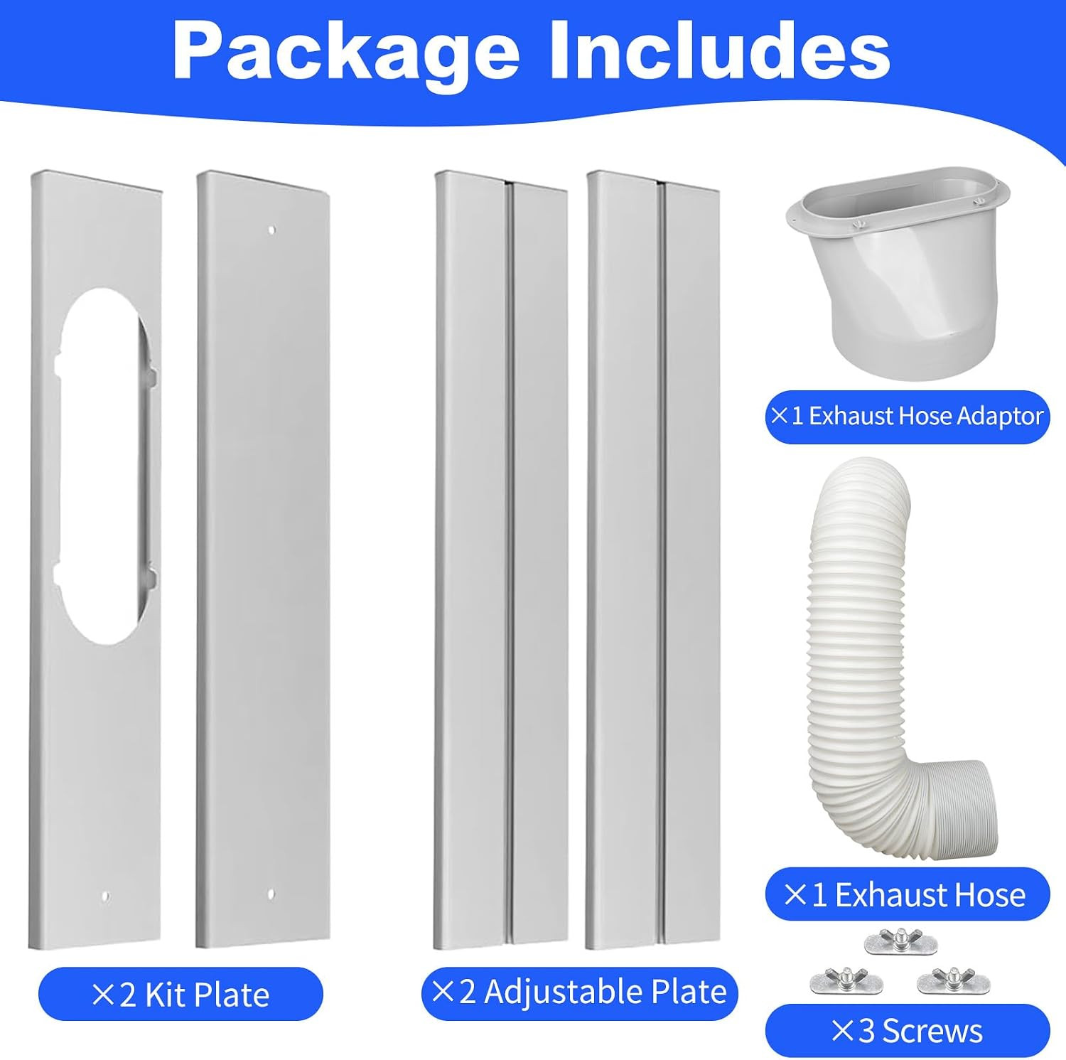 Portable Air Conditioner Window Vent Kit with 5.9&Prime; Exhaust Hose, AC Window Vent