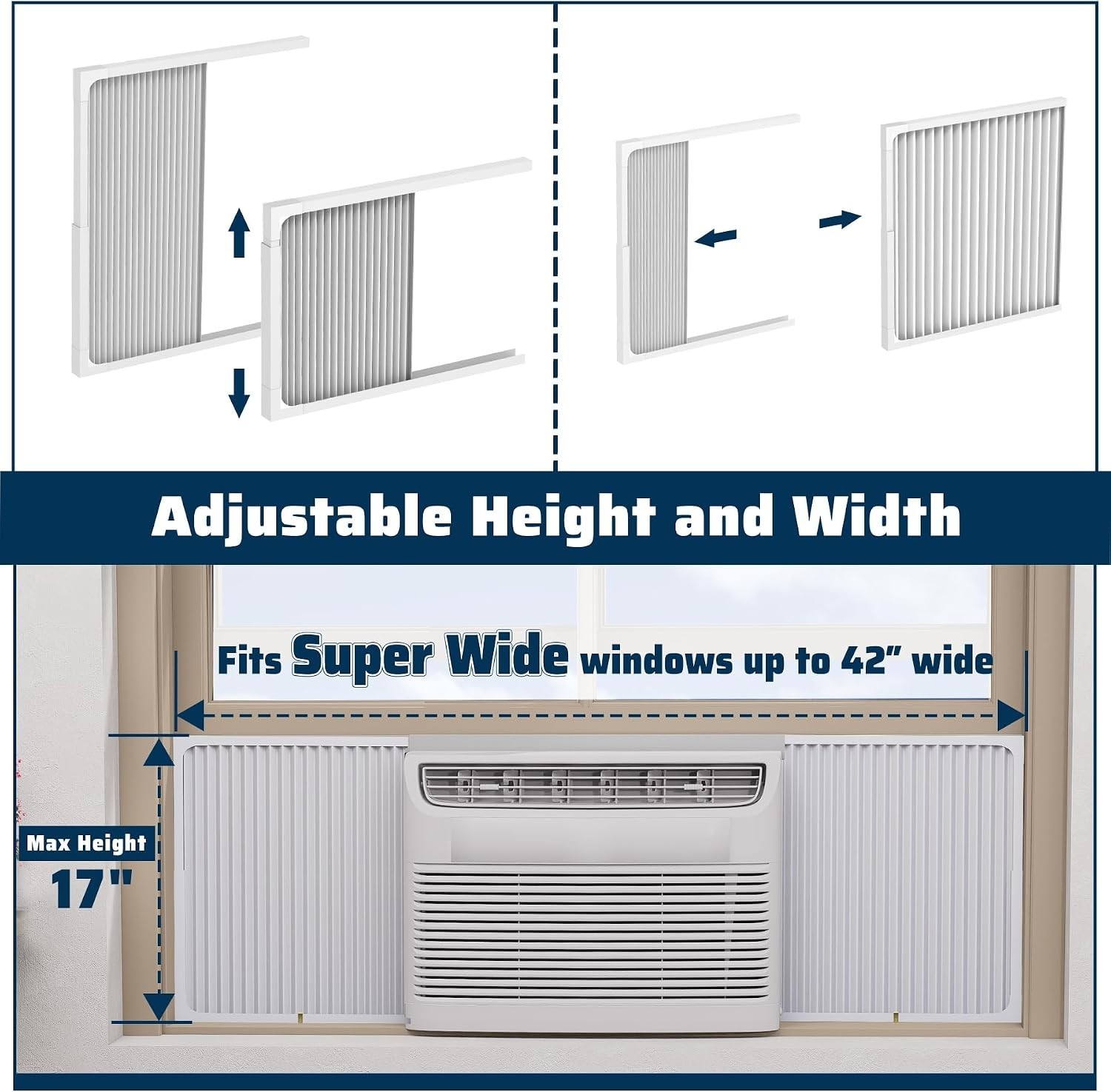 Adjustable Window Air Conditioner Side Panels Frame Set for 5000-14000 Btu Un…