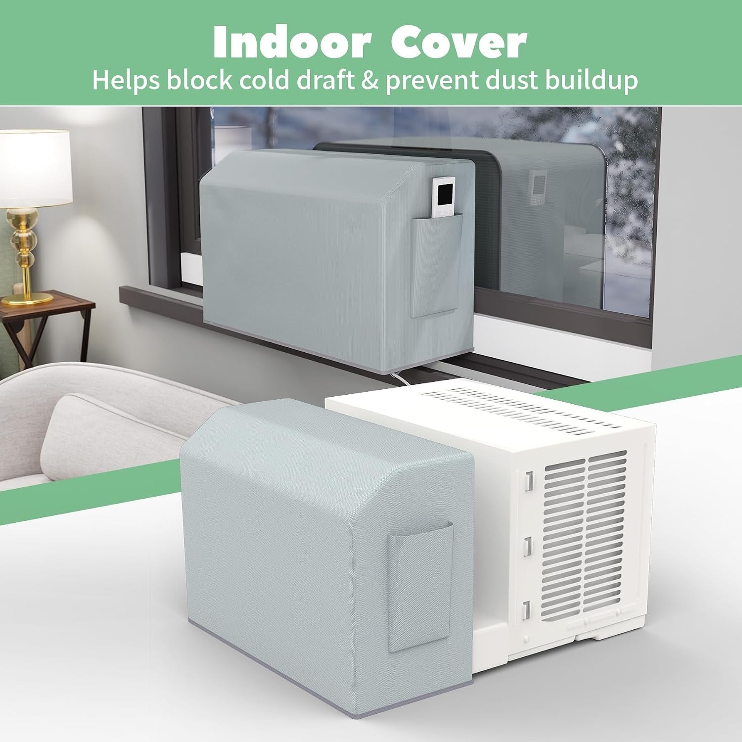 Window Air Conditioner Cover Kit for U-Shape Window AC,Magnetic Easy Install,…
