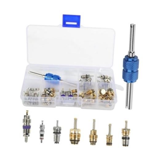 40PCS Car AC Valve Core Kit, Car Accessories Air Conditioner Schrader Valve