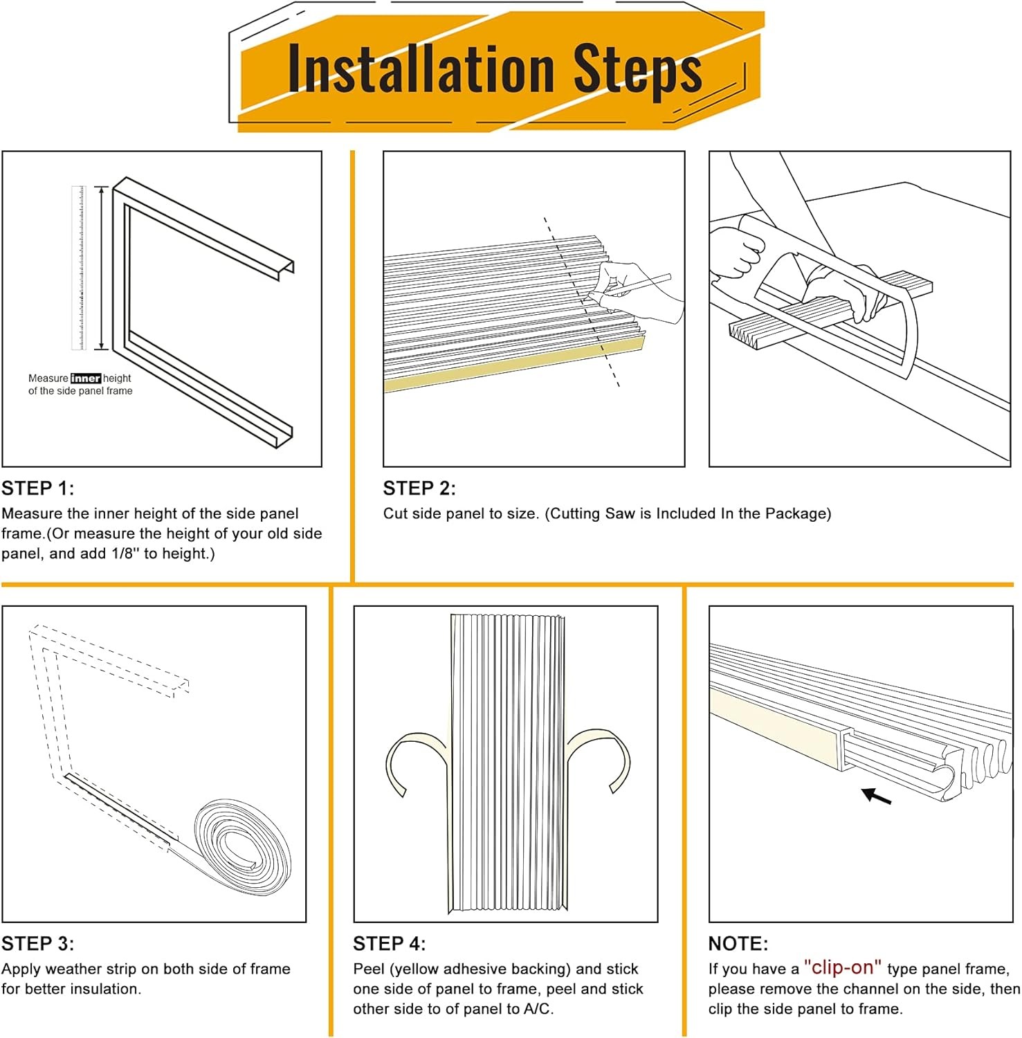 Window AC Insulating Side Panel Kit Fits for Window Air Conditioner Units