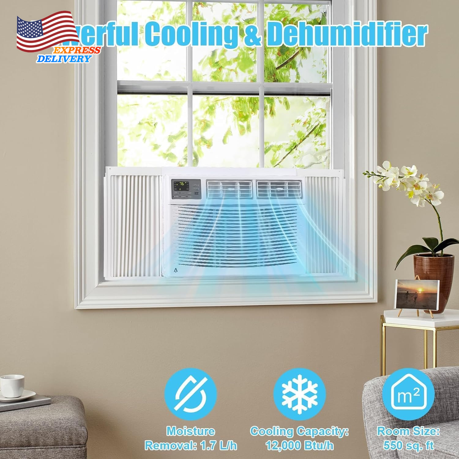 Window Air Conditioner 12000 BTU with Wifi Energy Efficient Window AC Unit NEW