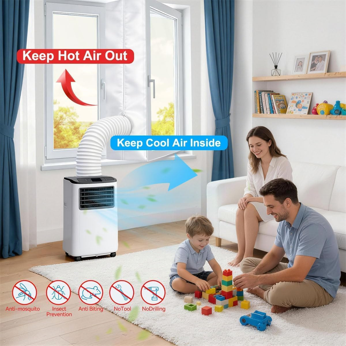 Portable Air Conditioner Window Seal Kit, 400CM (157 ») AC Casement, Hot Air Sto