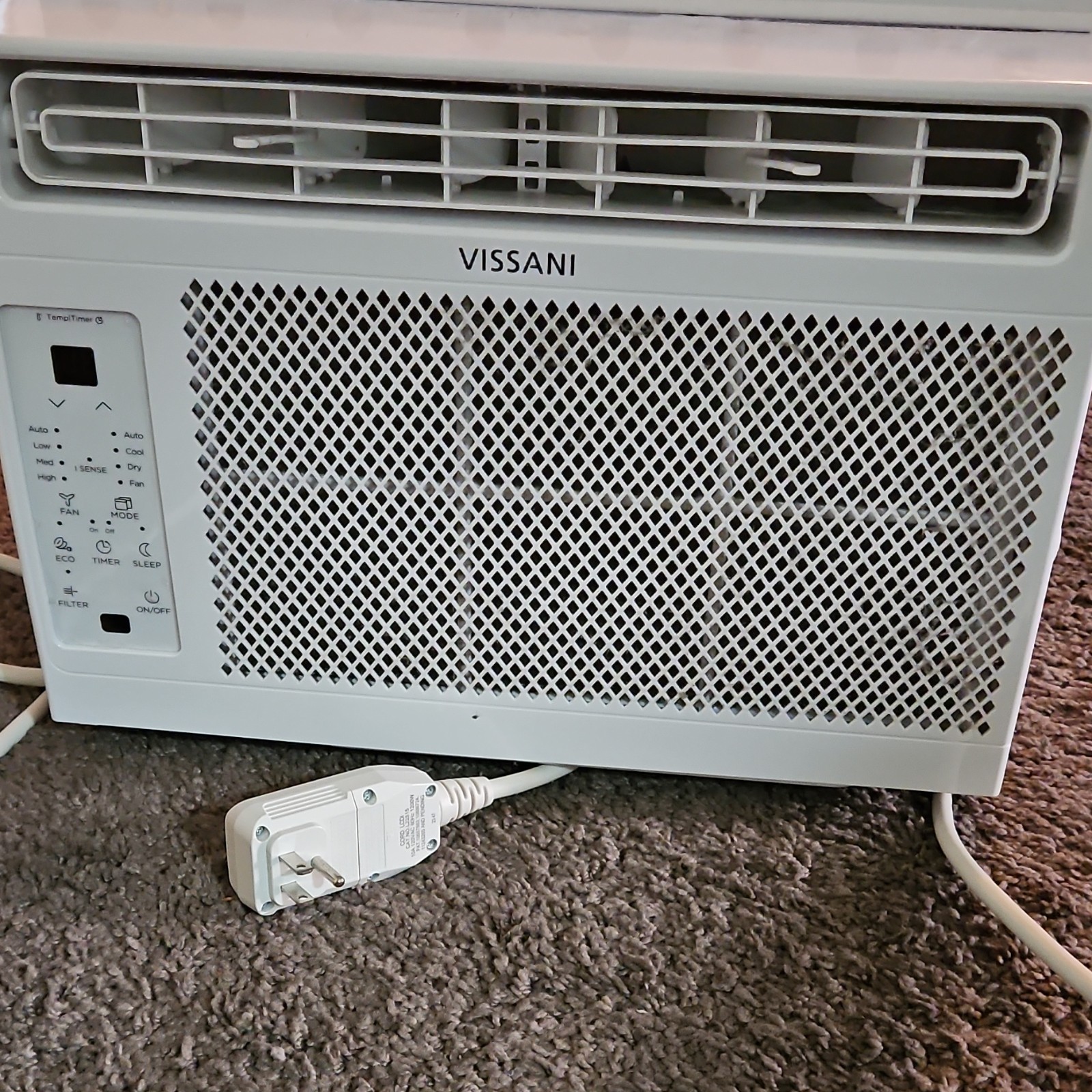Vissani Window Air Conditioner White 115V Corded Electric Timer Sleep Eco Mode
