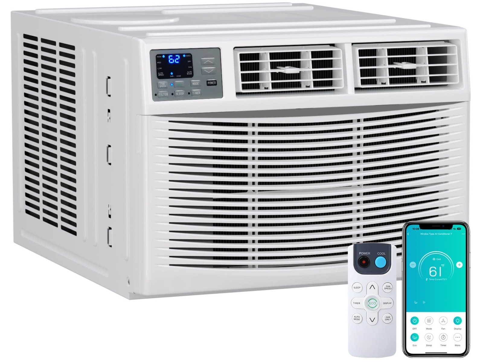 18000 BTU Window Air Conditioner & Heater Combo WiFi Remote/App/Voice Control