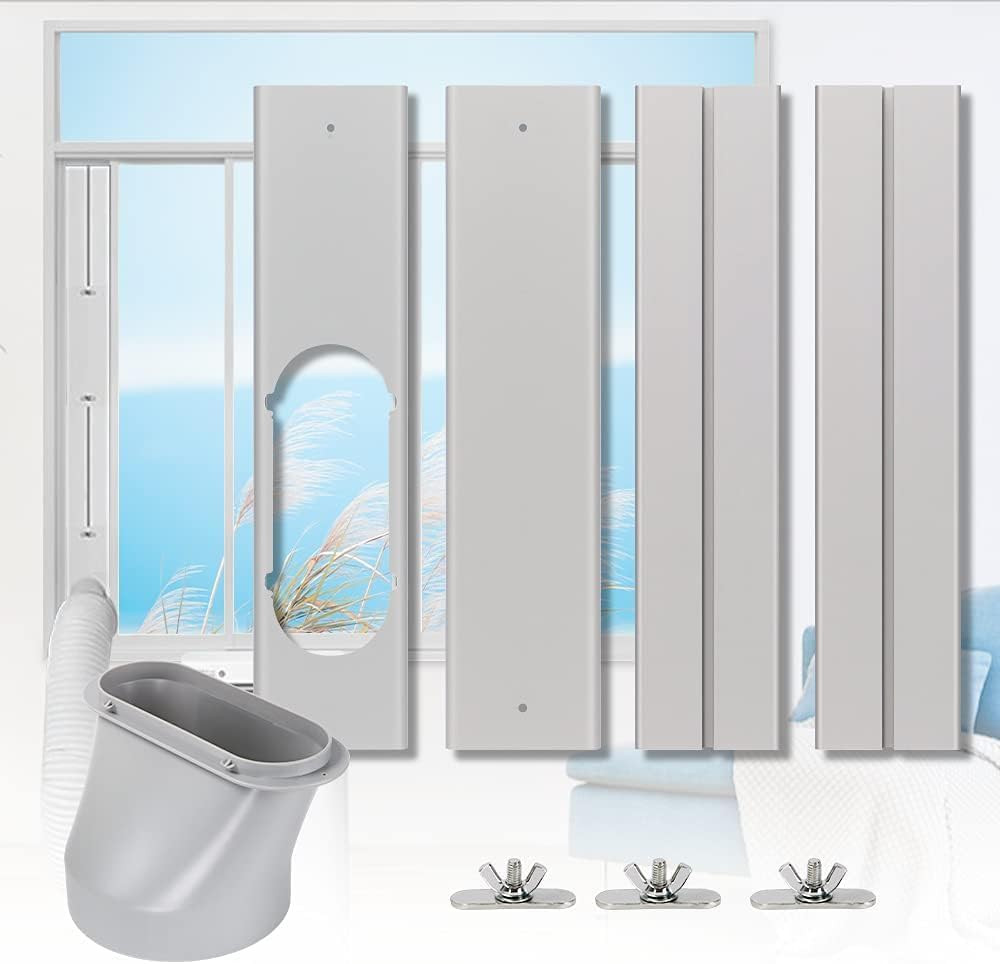 Portable AC Window Vent Kit 5.9&Prime; Air Conditioner Window Seal Panel Hose Kit | No