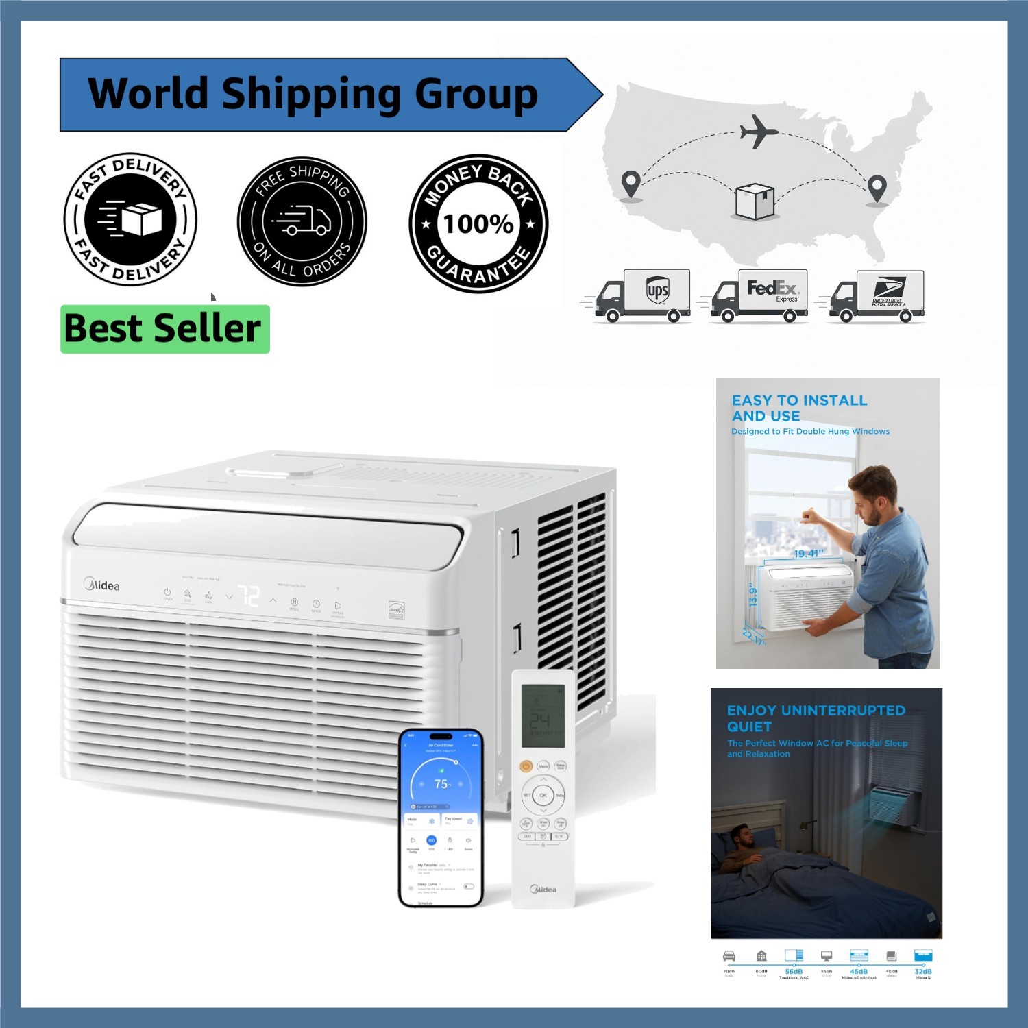 12,000 BTU Inverter AC with Heat & Dehumidifier – Cools Large Rooms Efficiently