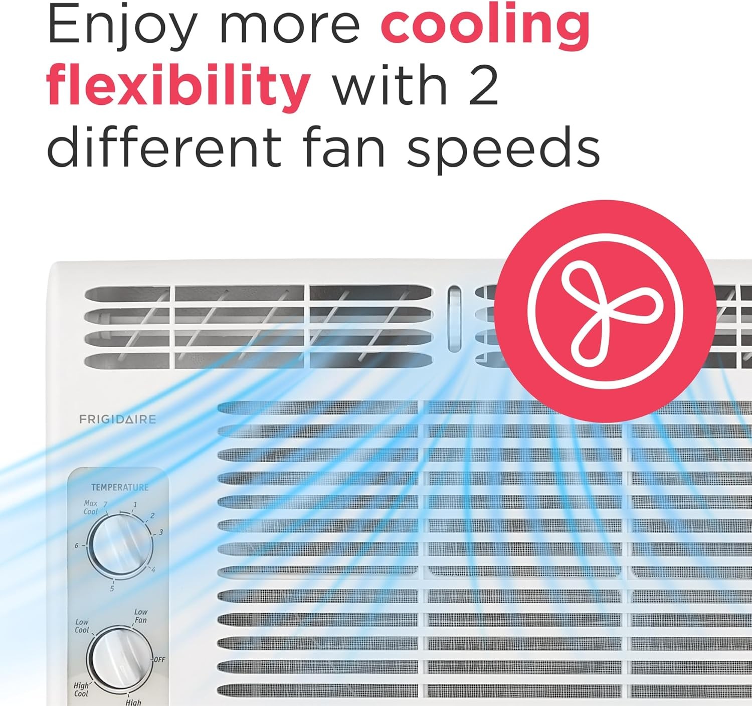 5,000 BTU Window-Mounted Air Conditioner, Cools Up to 150 Sq. Ft., Quiet Operati