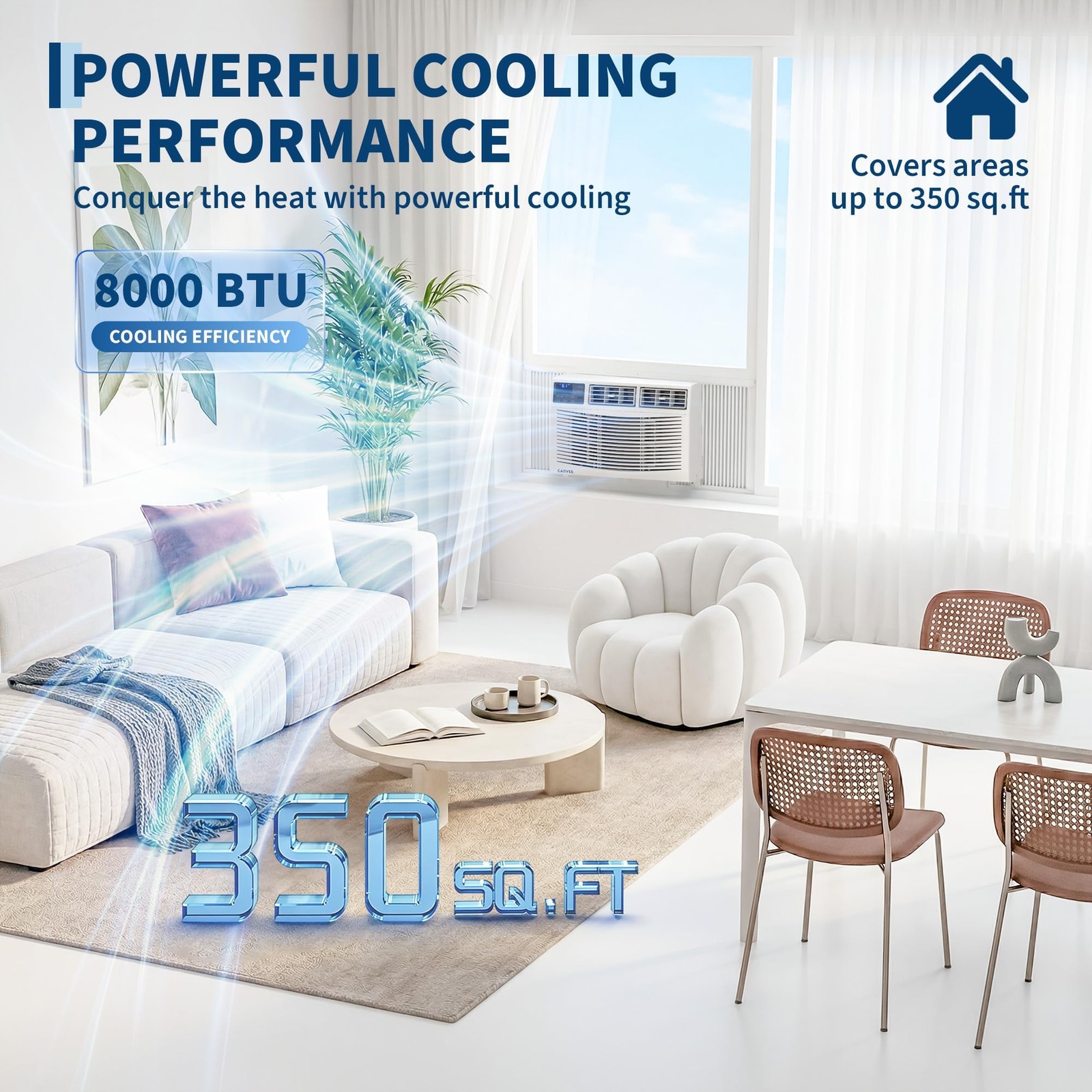 8000 BTU Window Air Conditioner Unit with Remote Control