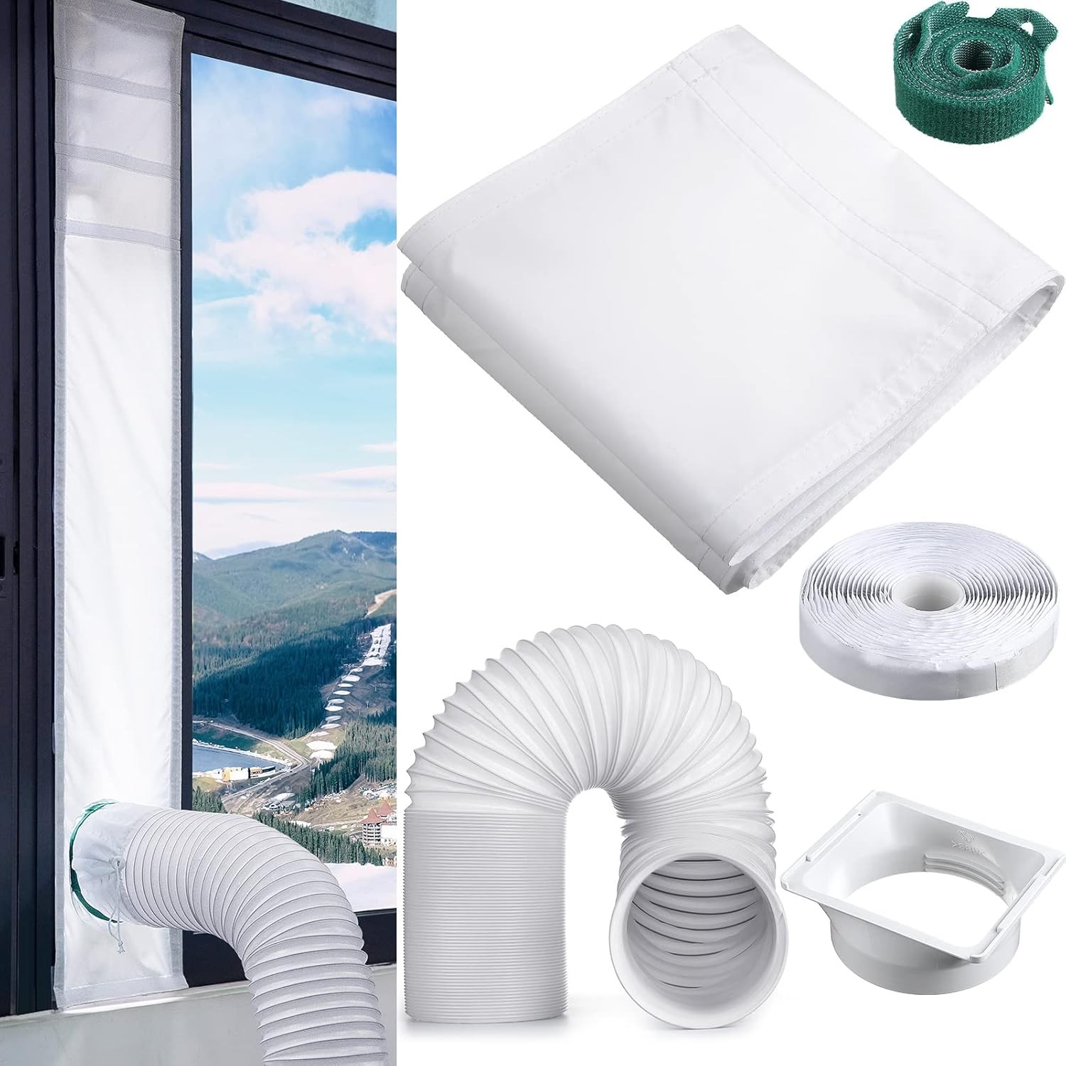 Portable Air Conditioner Window Vent Kit Include 10 » x 40 » 64 » Adjustable