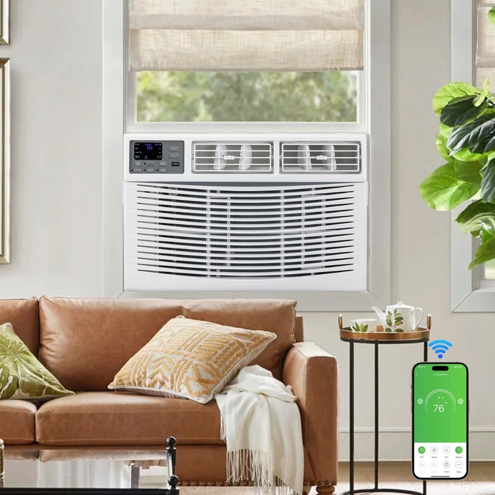 ZOKOP 10000 BTU 115V Window Air Conditioner with Wi-Fi & Remote Control, White