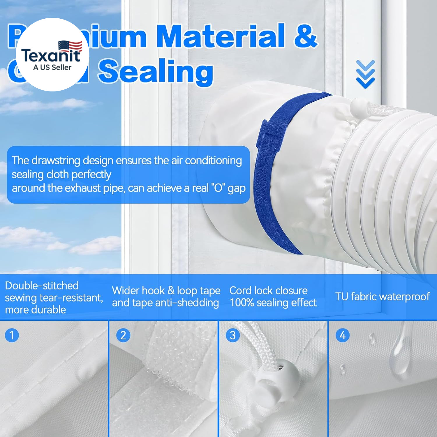 Portable Air Conditioner Window Vent Kit, Window Seal Kit for Mobile Air Conditi