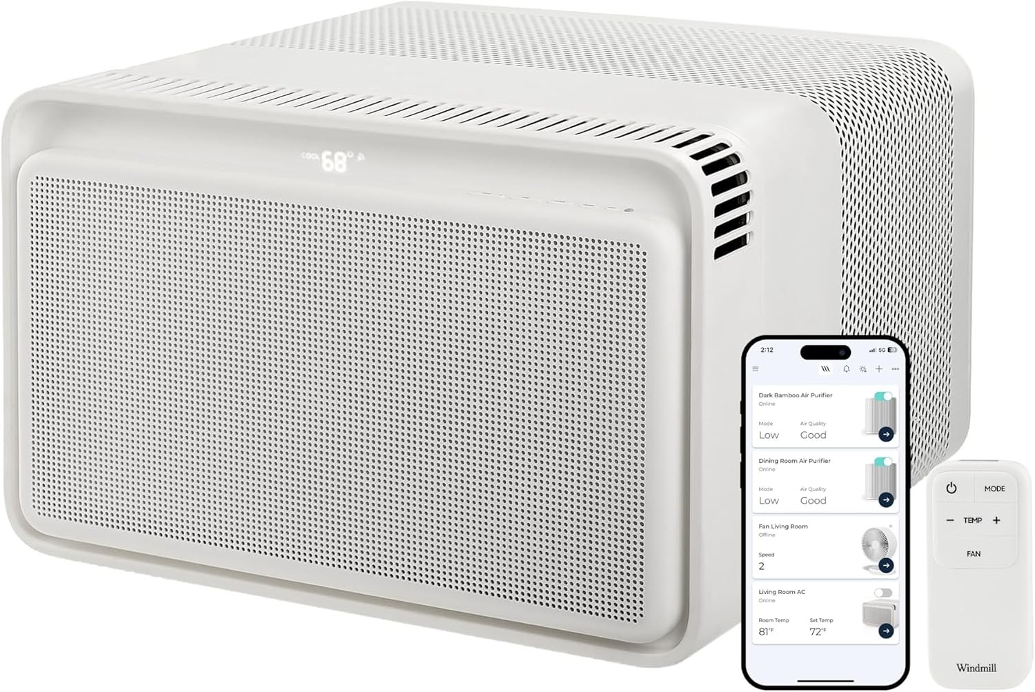 Windmill 10000 BTU Window AC Inverter WhisperTech Smart