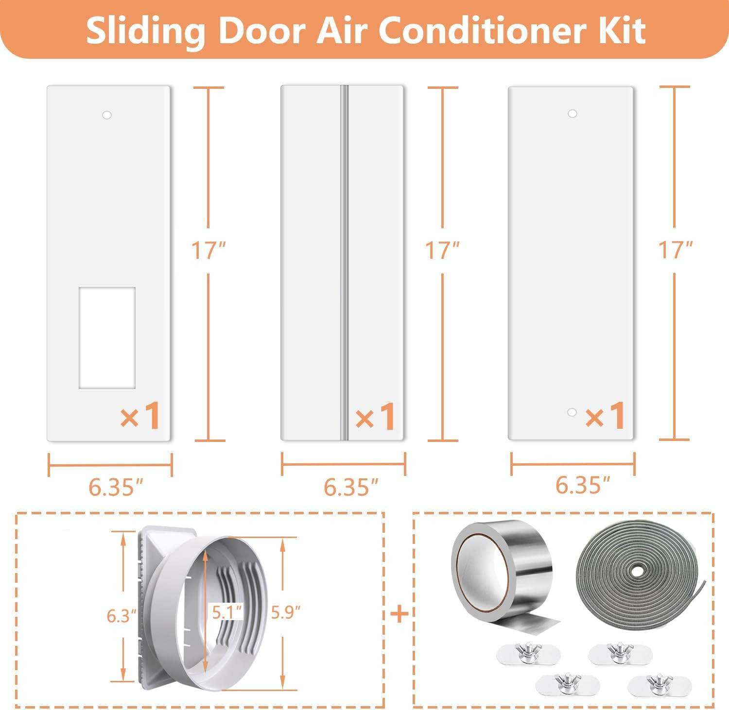 Portable AC Window Vent Kit for Double-Hung/Small Sliding Windows 26&Prime;-47&Prime;Adjusta