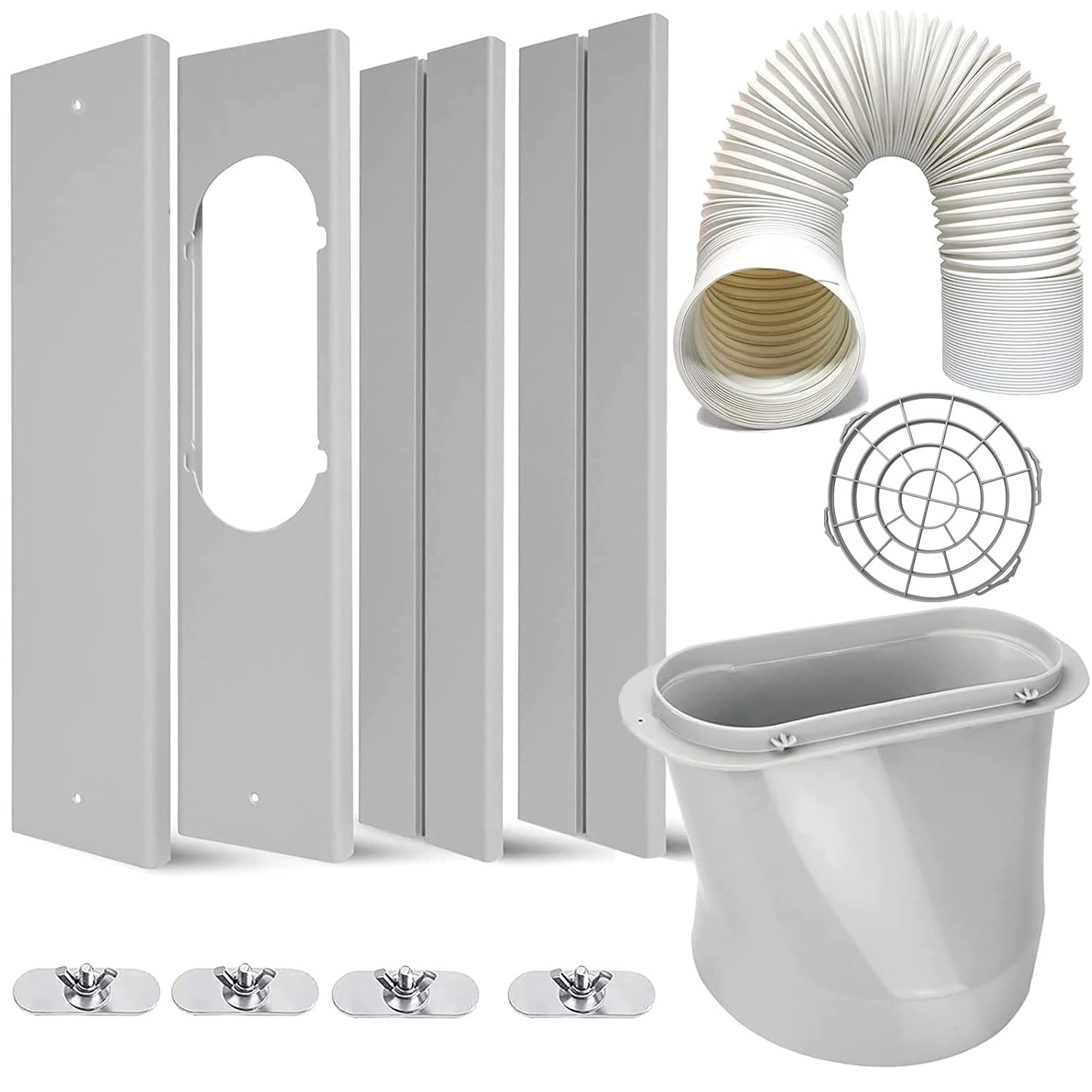 Portable Air Conditioner Kit with Adjustable Window Seal and Hose for Window AC