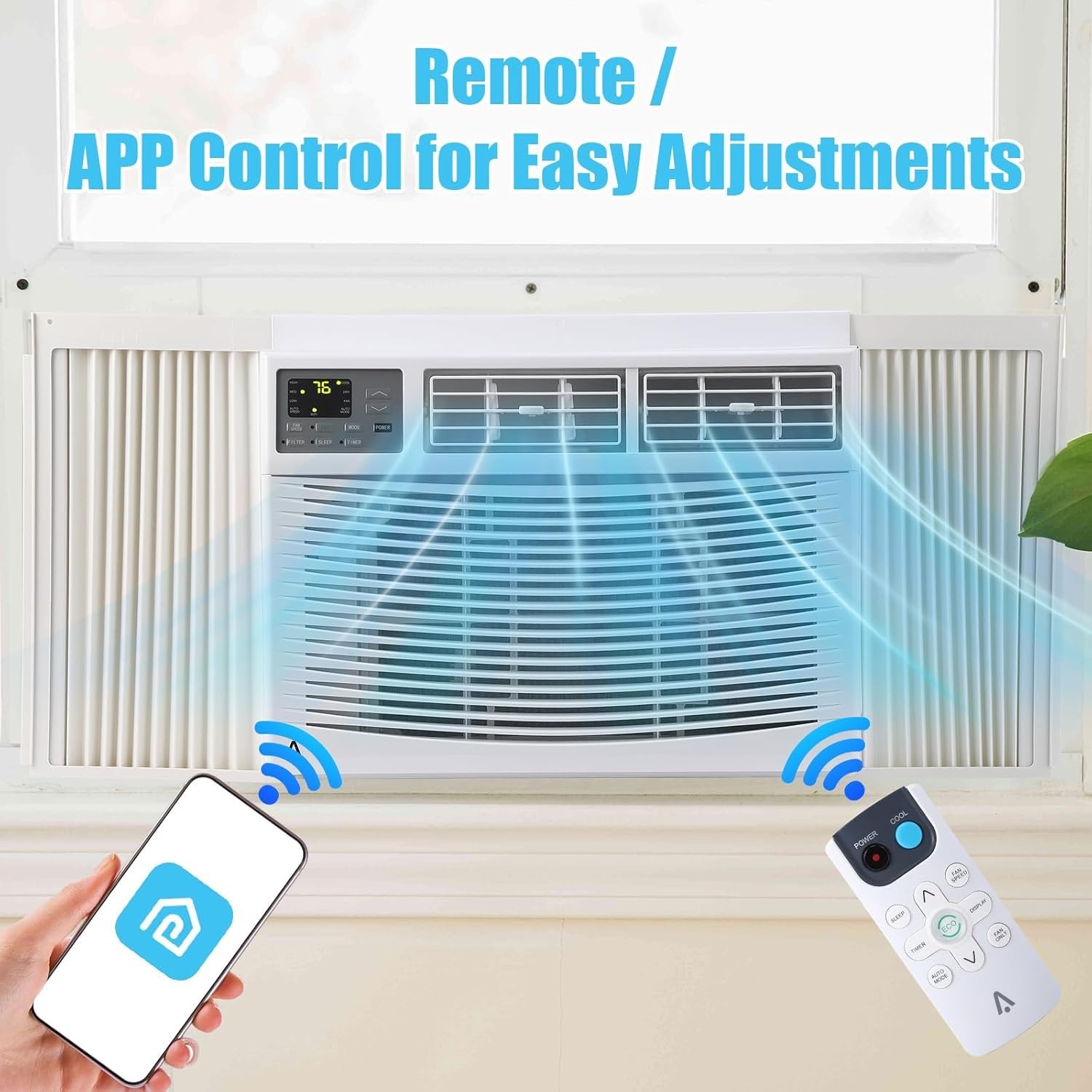 Cooling Fan Dehumidifier Window Air Conditioner 12000 BTU 3 in Remote AC