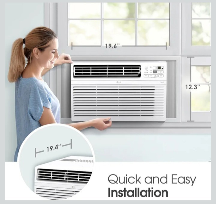 LG 8,000 Window Air Conditioner, 115V, 350 Sq.Ft. (14&prime; x 25&prime; Room Size),…