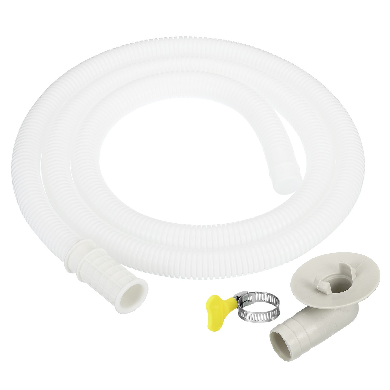 4.9ft Air Conditioner Drain Hose Kit, Hose with Clamp Connector 9, White