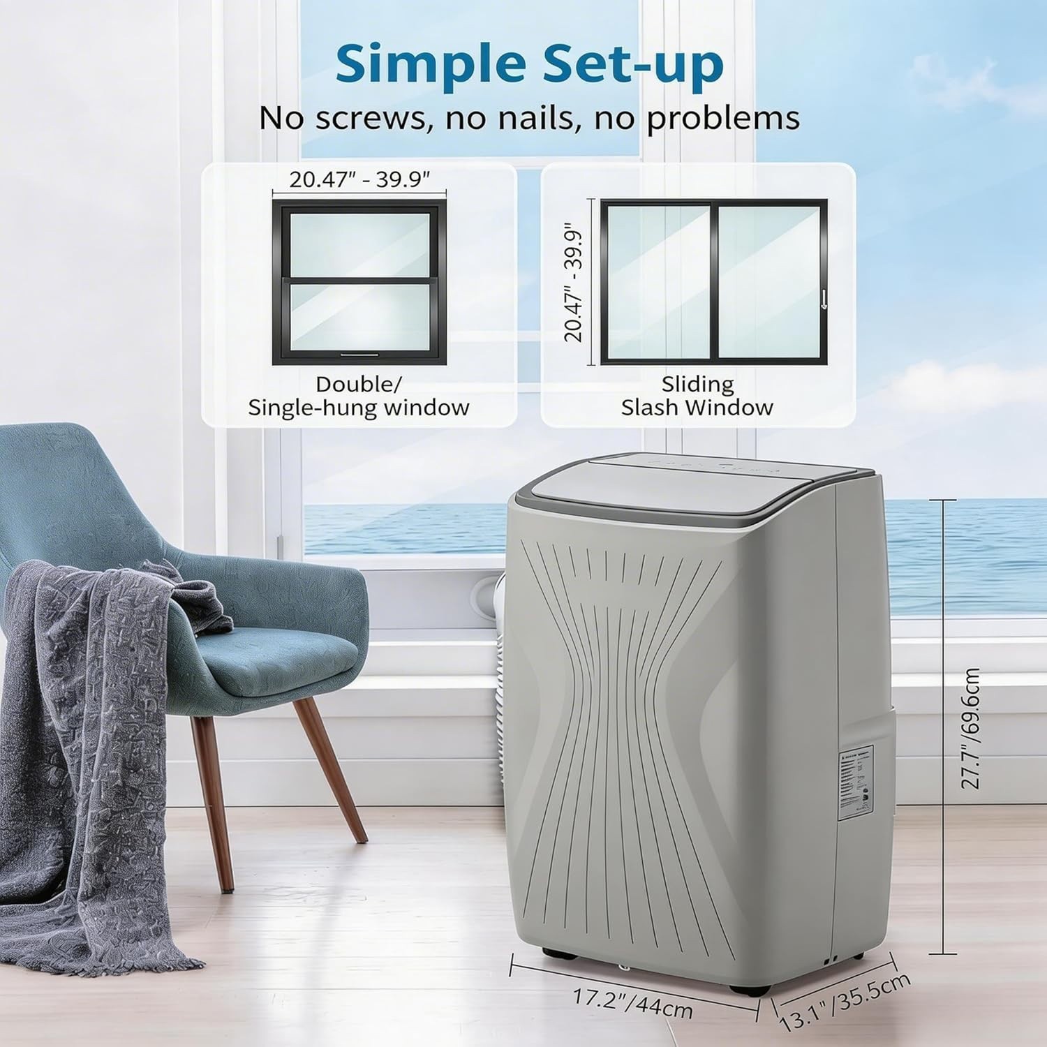 ❄️Efficient Cooling & Dehumidification – Portable Air Conditioner 12000 BTU – Ho