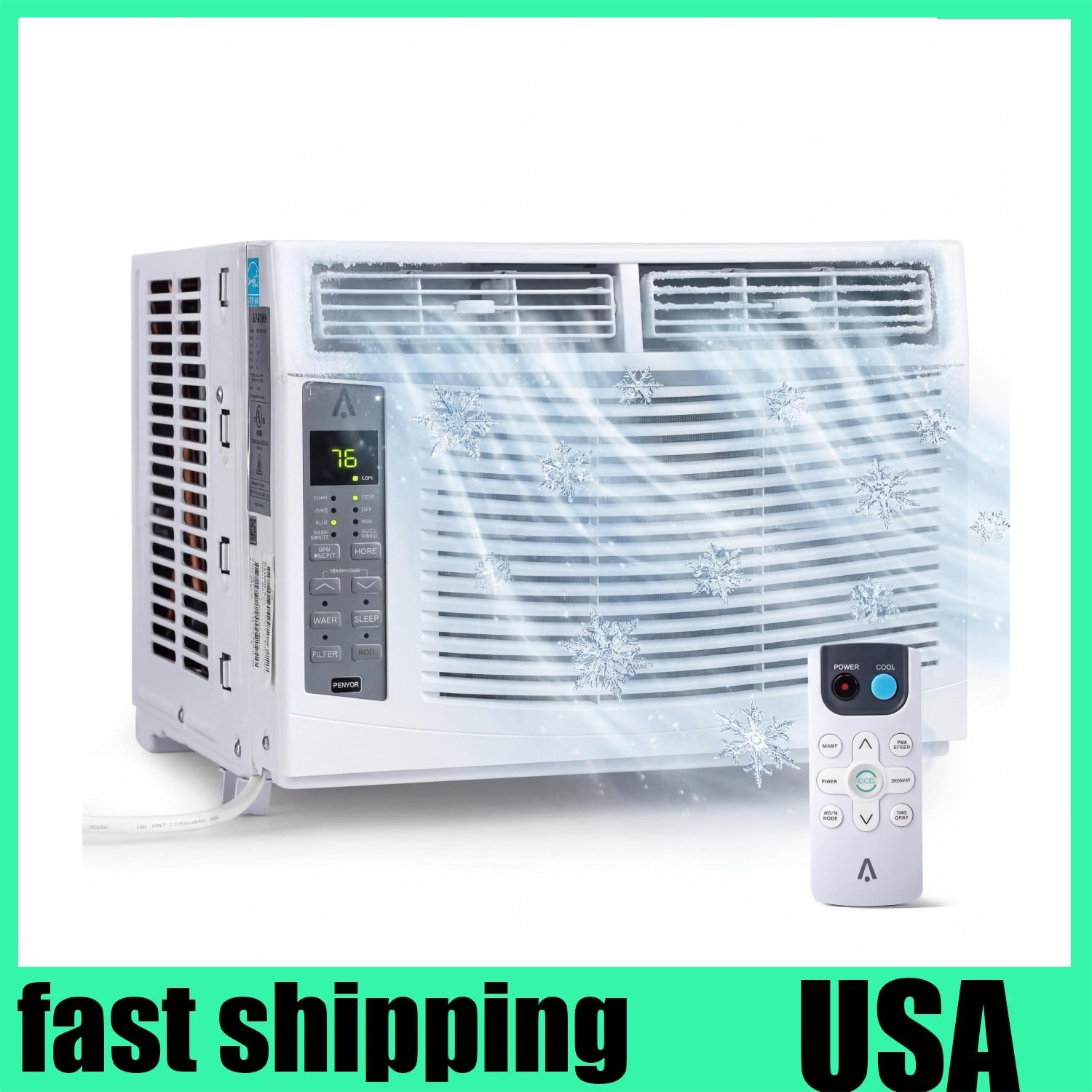6000 BTU Window Air Conditioner AC Unit WiFi App & Remote Control 350 Sq Ft 115V
