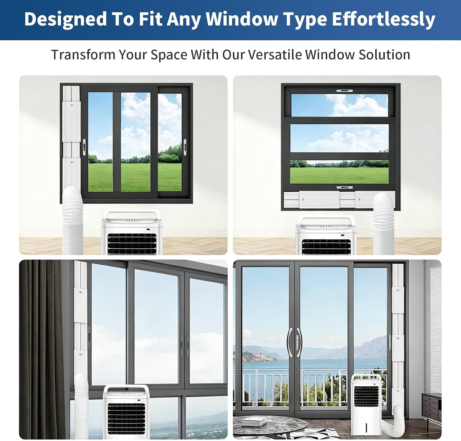 Portable Air Conditioner Sliding Door Vent Kit – Adjustable Length