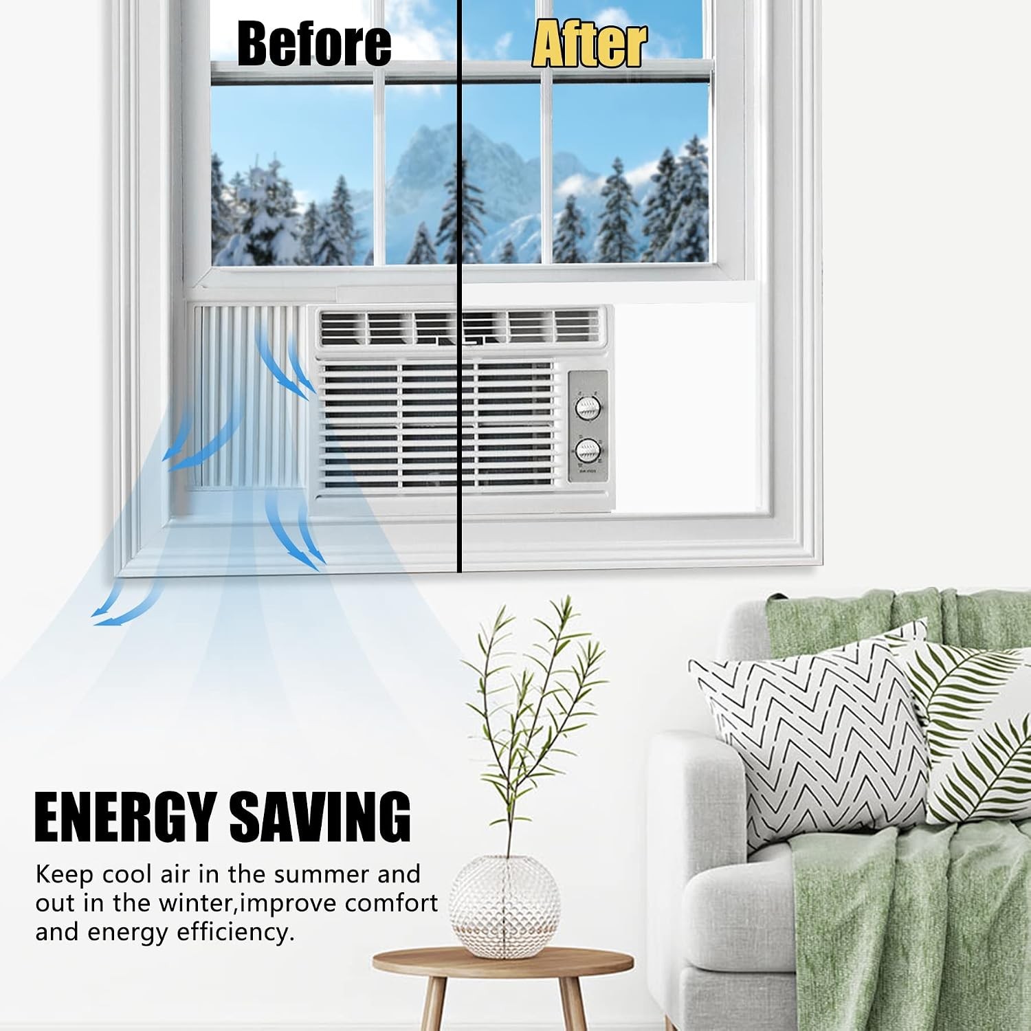 Window Air Conditioner Foam Insulated Panel 17 Inch High x 9 Inch Wide All