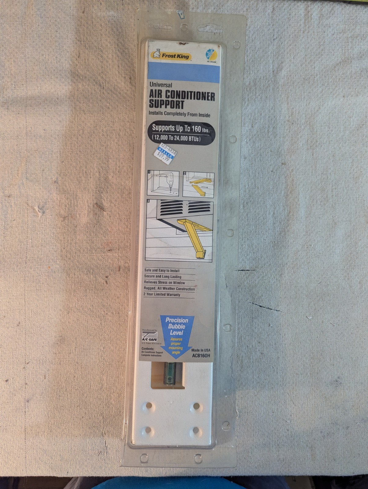 Frost King Large Universal Window Air Conditioner Support Brace, Supports 160lbs