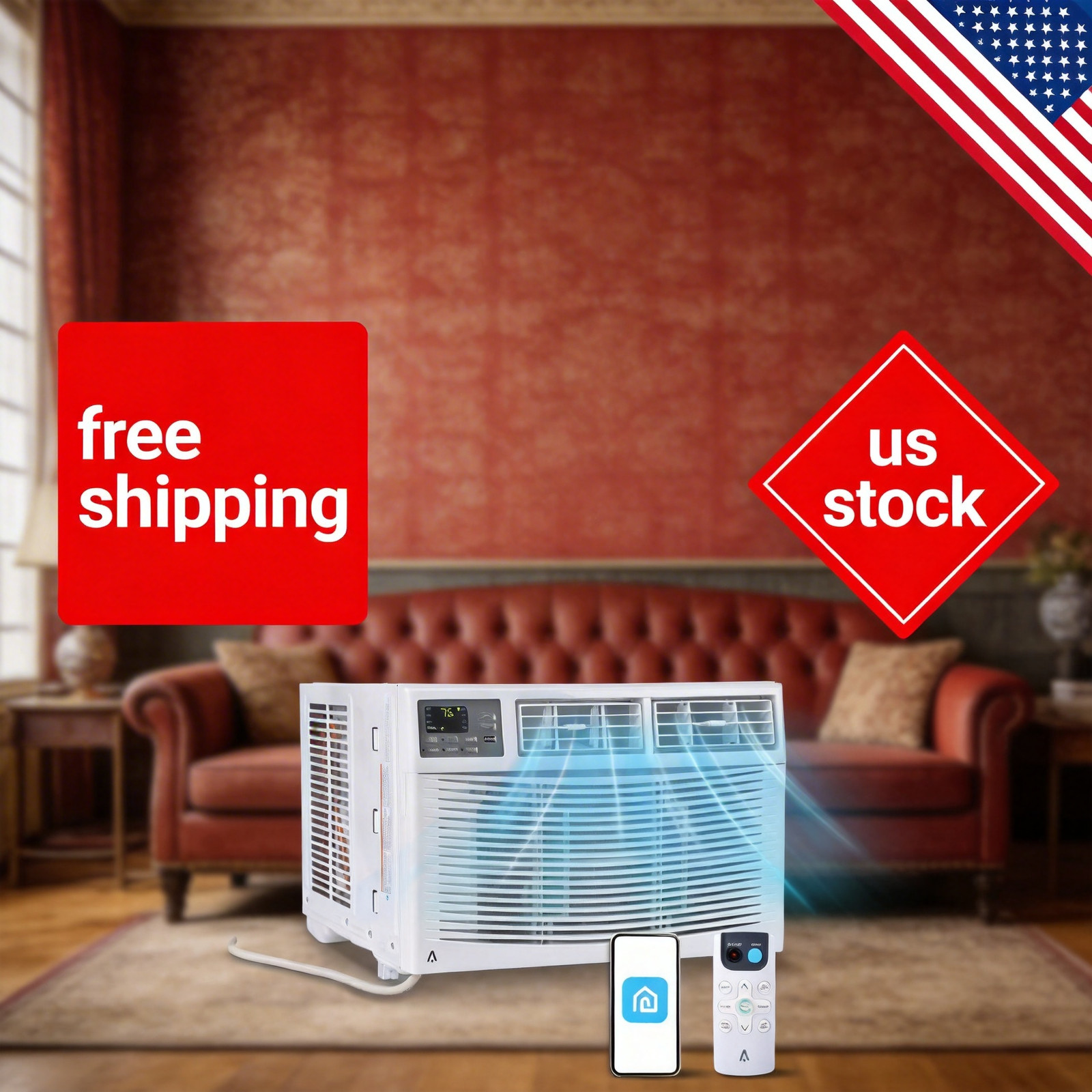 8000 BTU Window Air Conditioner, Cools Up to 350 Sq.ft NO WIFI Window AC 24H Tim