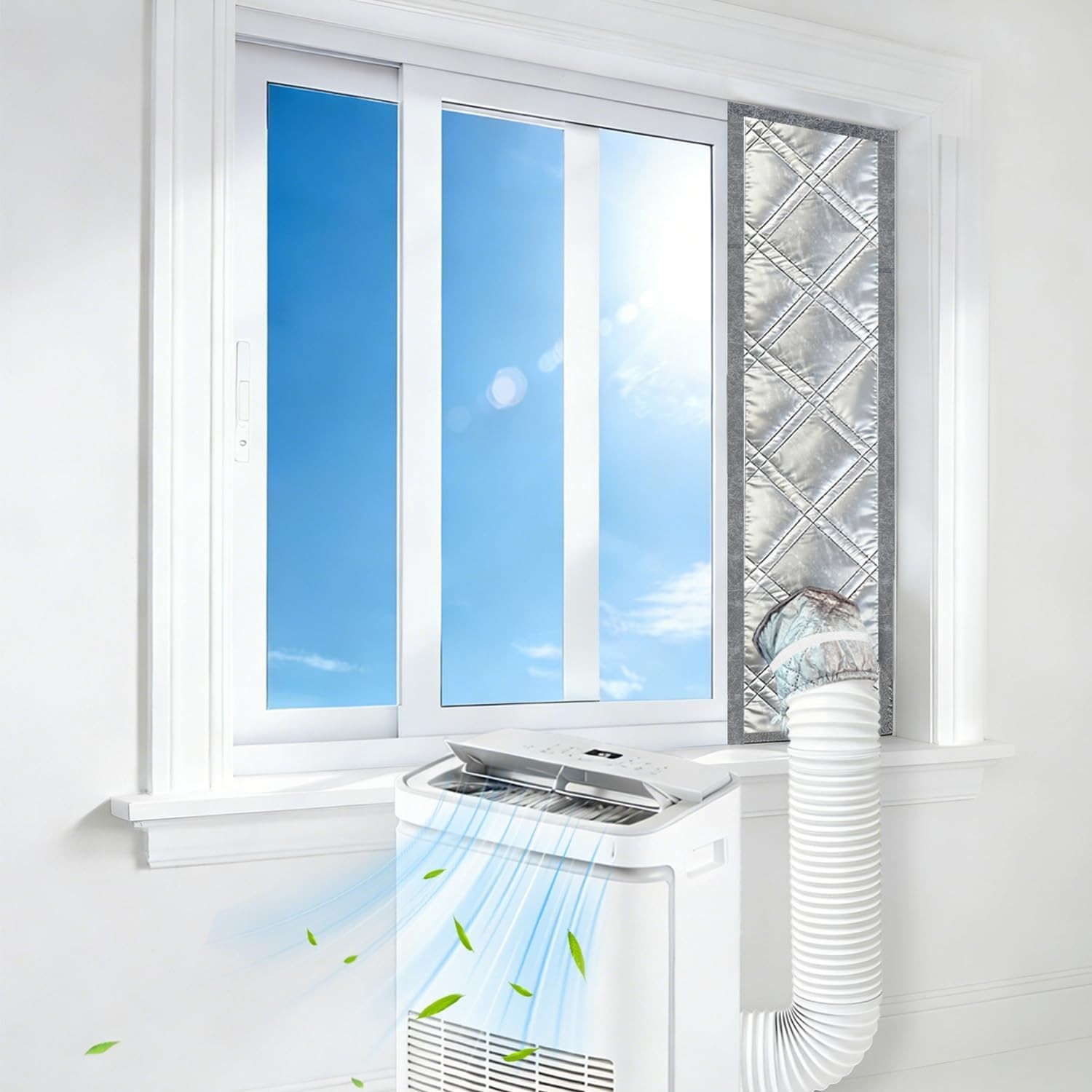 40&Prime; Heavy Duty Portable Air Conditioner Window Kit Reflective Aluminum Foil T…