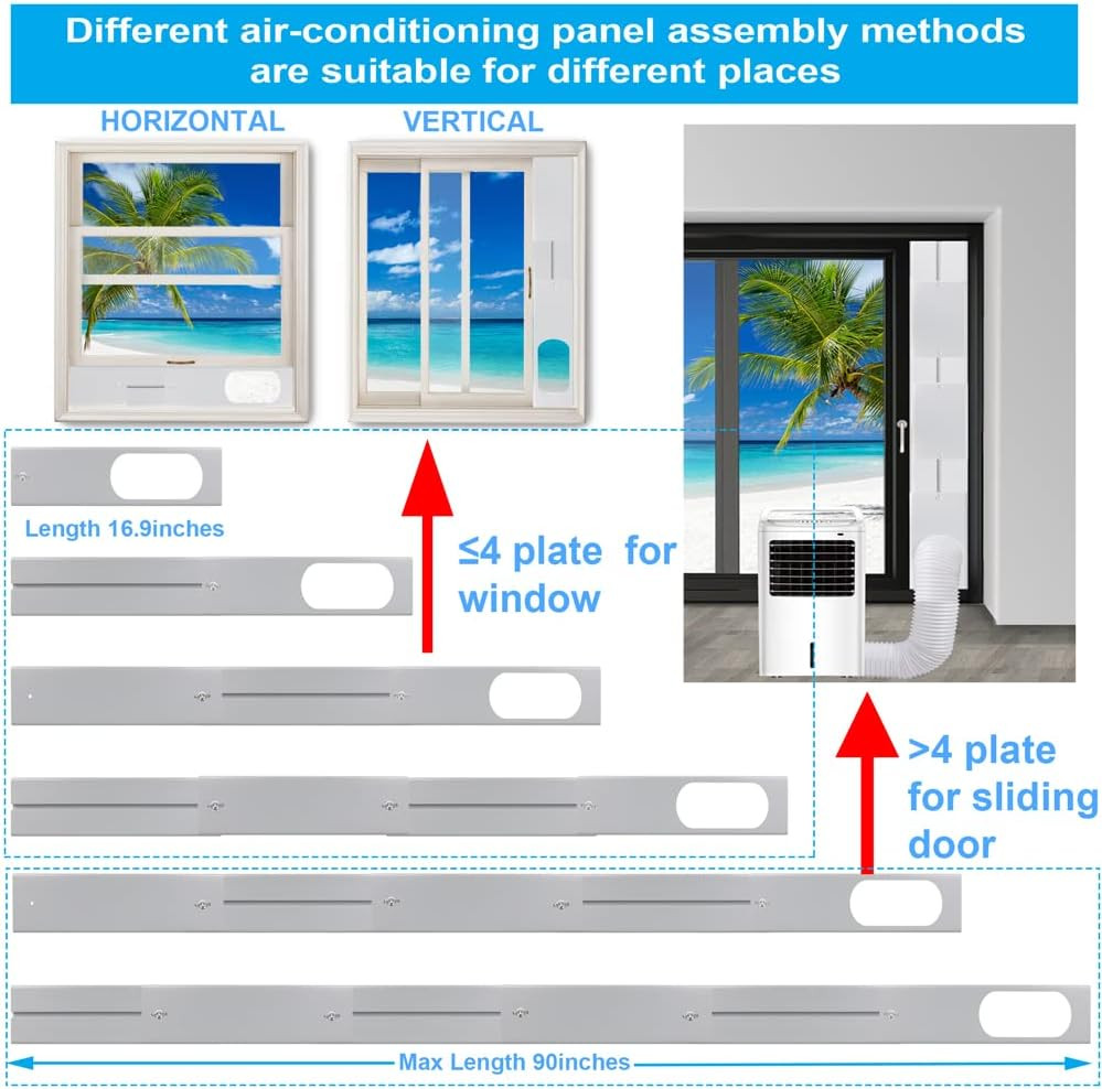 Portable Sliding Door Air Conditioner Kit, Adjustable AC Sliding Door Vent Kit 1