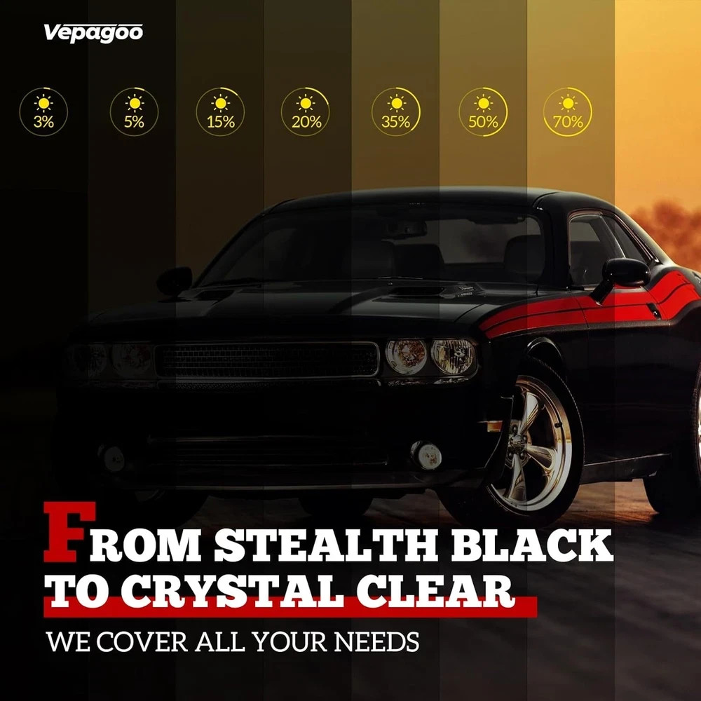5% VLT Ceramic Car Window Tint Film (40&Prime; X 100FT) – Heat & Glare Reduction, Bloc