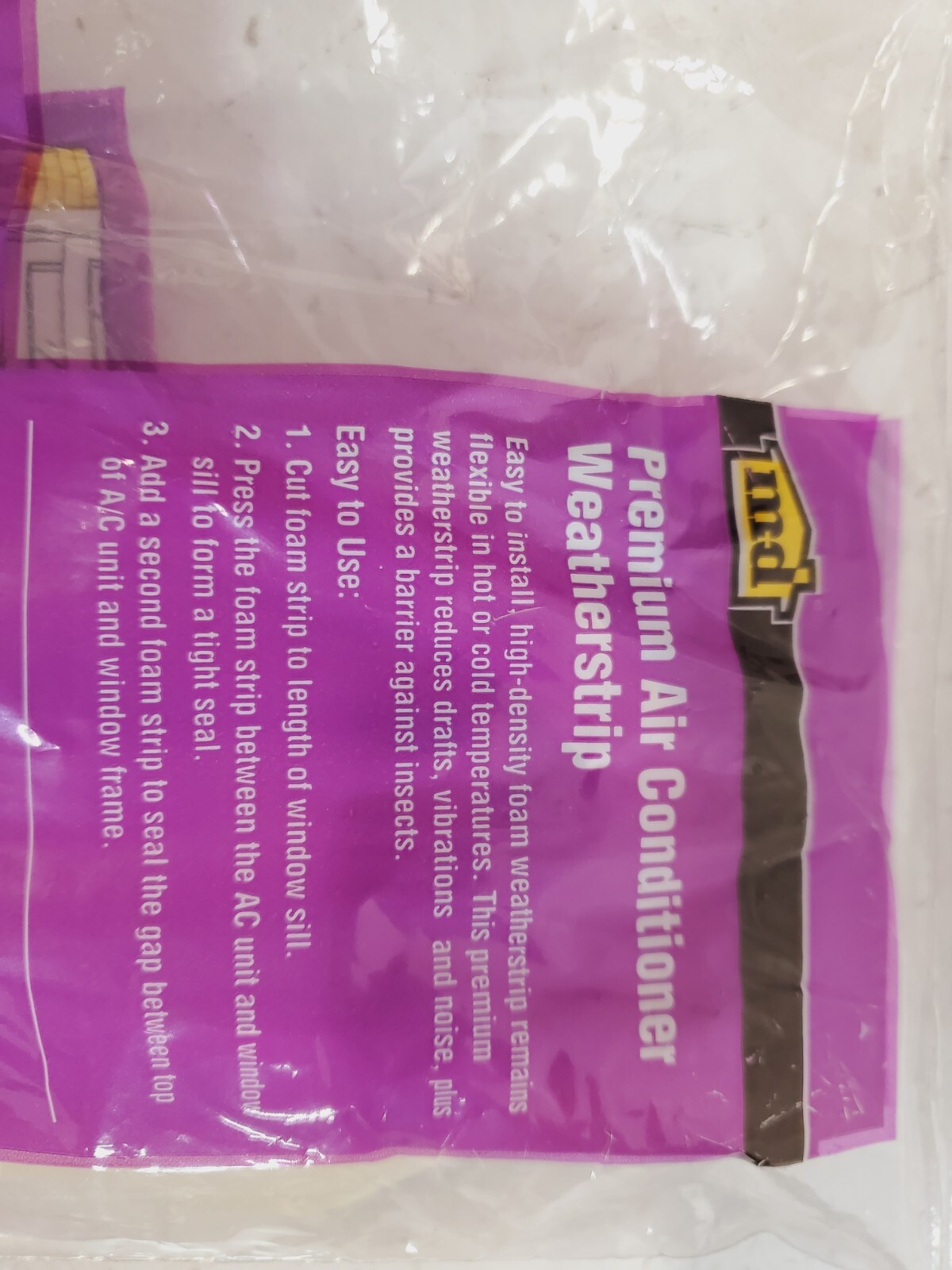12 Qty of MD Premium Air Conditioner Weatherstrip 50005 1/2&Prime;x1-3/8&Prime;x42&Prime; (12 Qty)