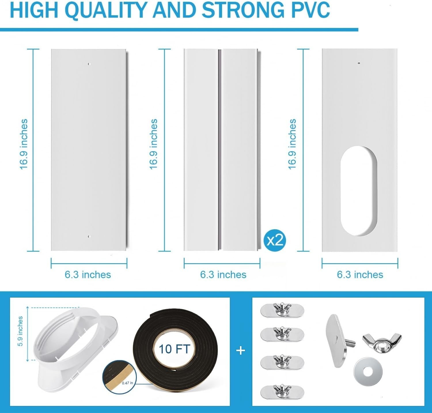 Efficient 5.9 Inch AC Window Vent Kit – Easy Installation and Versatile Use