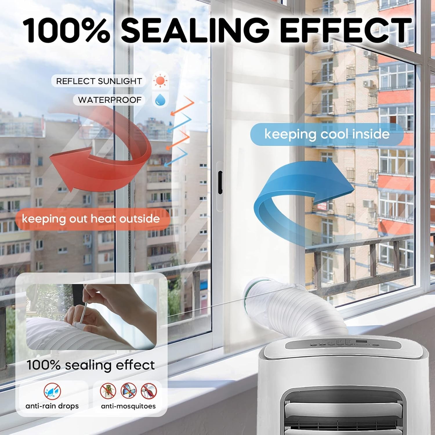 Portable Air Conditioner Window Kit, Window Vent Seal Kit for Portable Air Condi