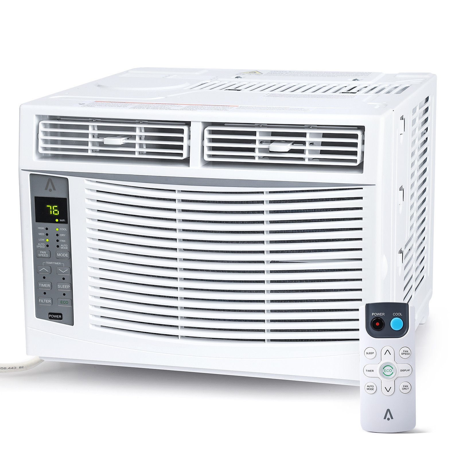 6000 BTU Window Air Conditioner Cool up to 250sp. ft w/ Remote Timer Install Kit