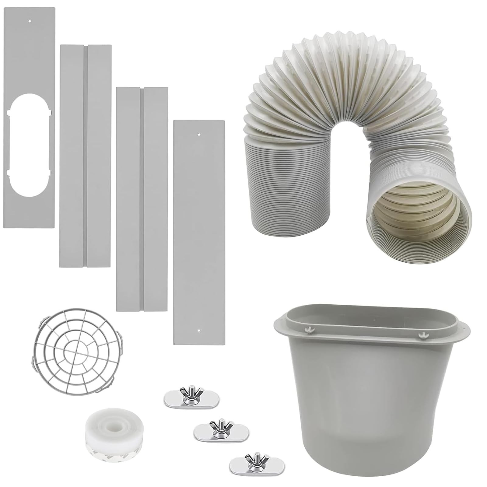 Portable Air Conditioner Vent Kit – 5.9&Prime; Hose, 59&Prime; Length, Adjustable Seal for W