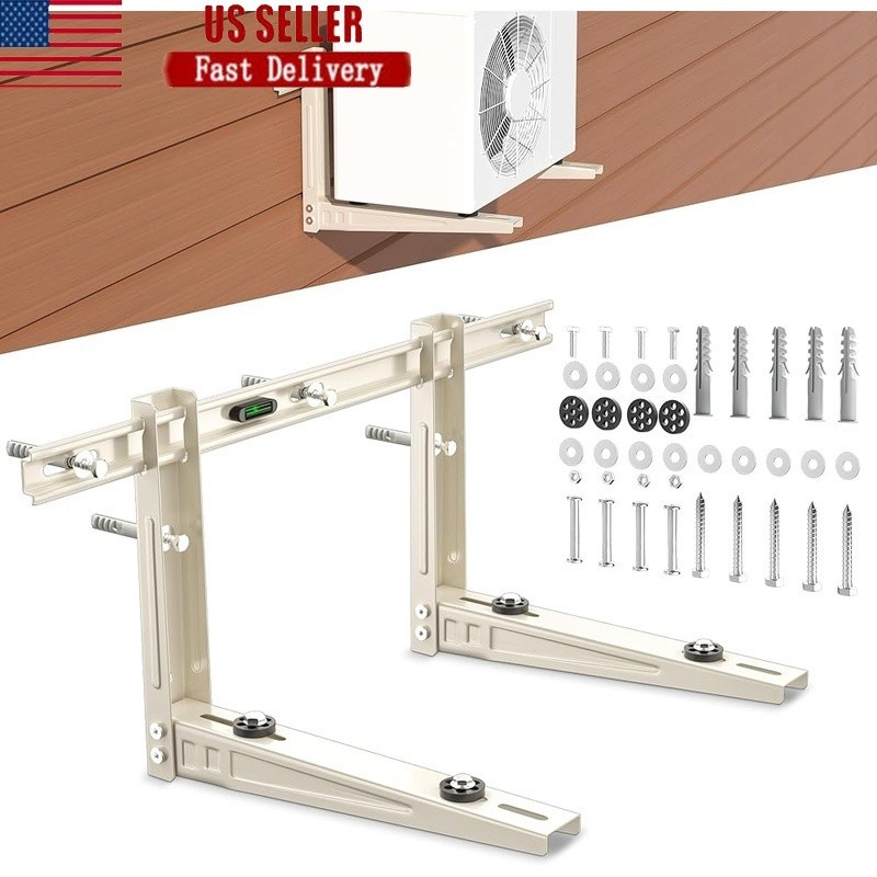 Heavy Duty Air Conditioner Wall Bracket 400lbs Capacity Adjustable Steel Support