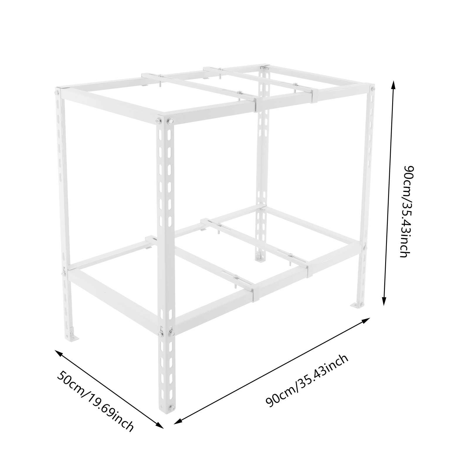 35x20x35in White AC Support Bracket Double Tier 110LB Capacity for Outdoor Unit