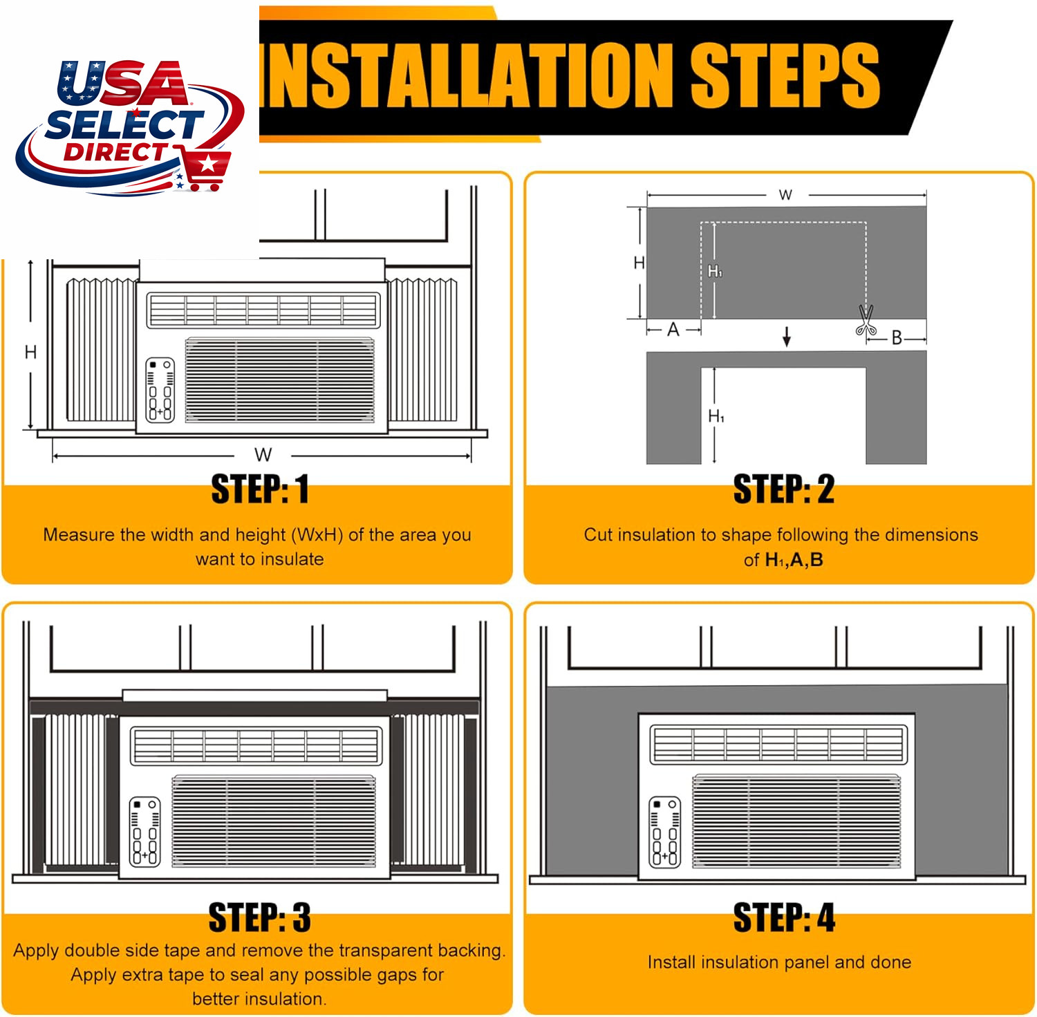 Window Air Conditioner Side Panels Foam Insulation Cover – White