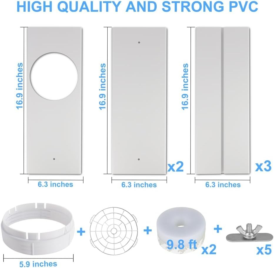 Portable Air Conditioner Sliding Door Vent Kit, 2024 New Upgrade Portable Air…